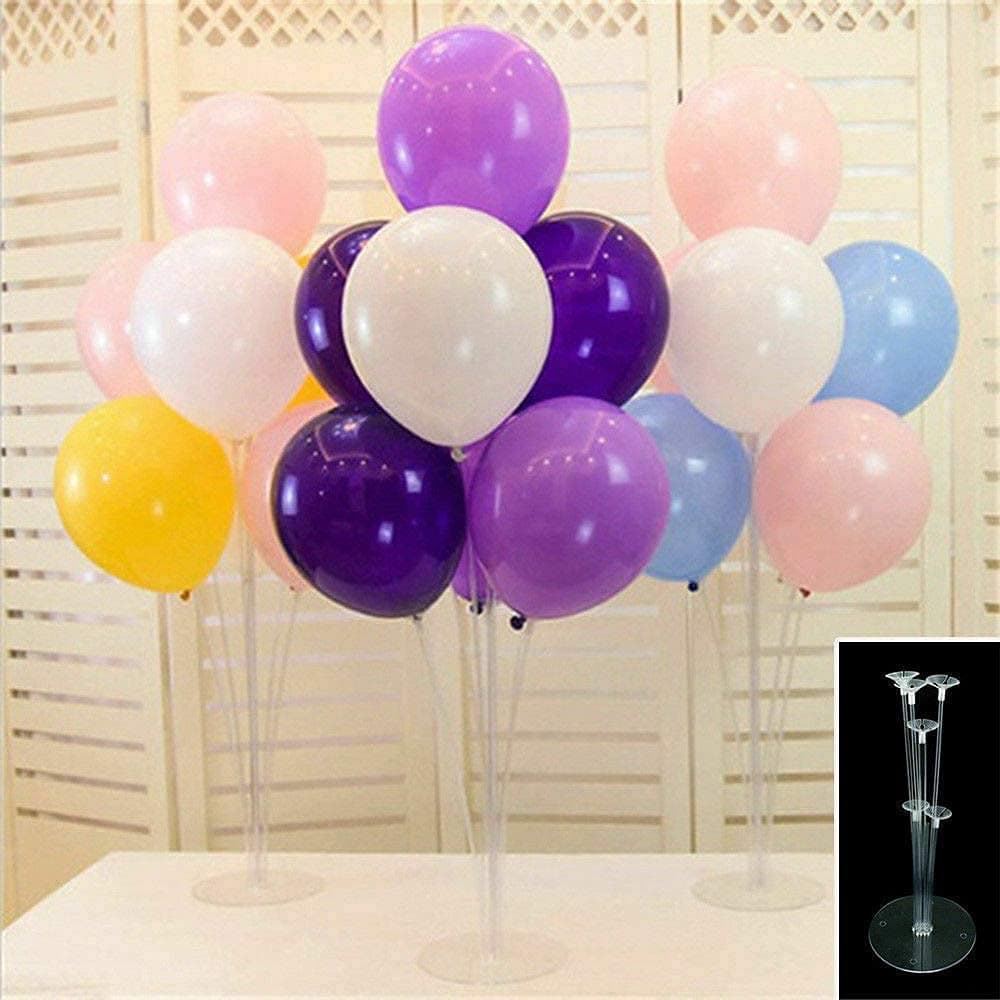 Balloonistics Table Balloon Stand Kit – Clear Desktop Balloon Holders with 14 Sticks, 14 Cups & 2 Bases – Helium-Free Reusable Centrepiece for Birthday, Wedding & Party Decoration (Pack of 2) thumbnail 7