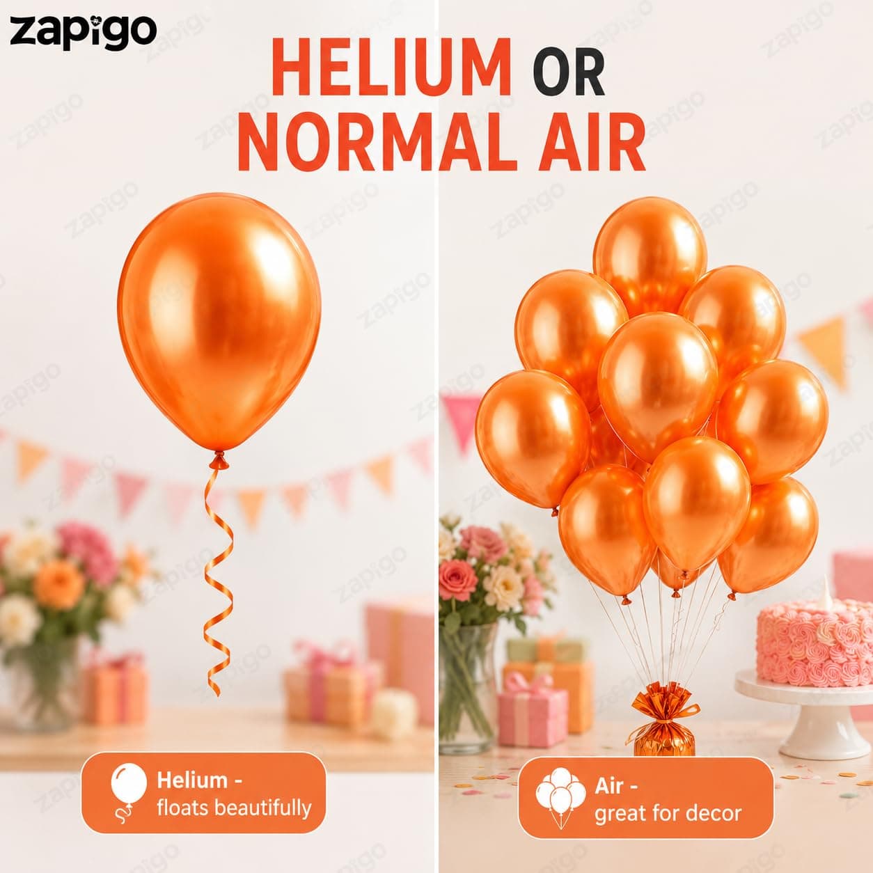 Balloonistics 25-Pack Metallic Pearl Finish Orange Latex Balloons – Shiny Bright Orange Balloons for Birthday, Halloween, Tropical Theme & Cheerful Party Decoration thumbnail 4