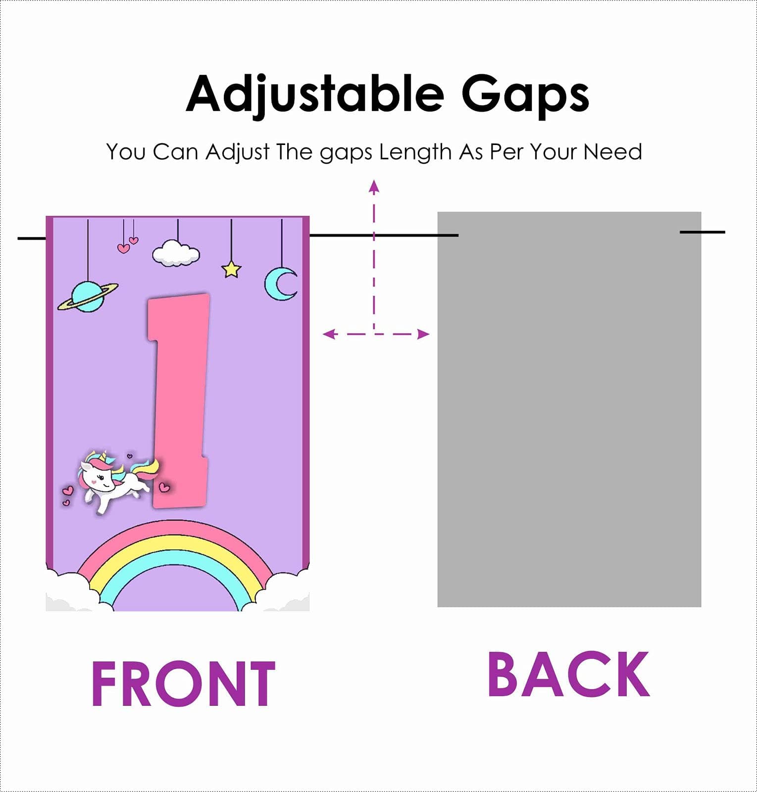 Balloonistics Unicorn Theme Happy Birthday Banner Party Decorations Durable Cardstock for Girls Birthday Backdrop, Includes Hanging Ribbon Party Supplies (Happy Birthday Banner) thumbnail 4