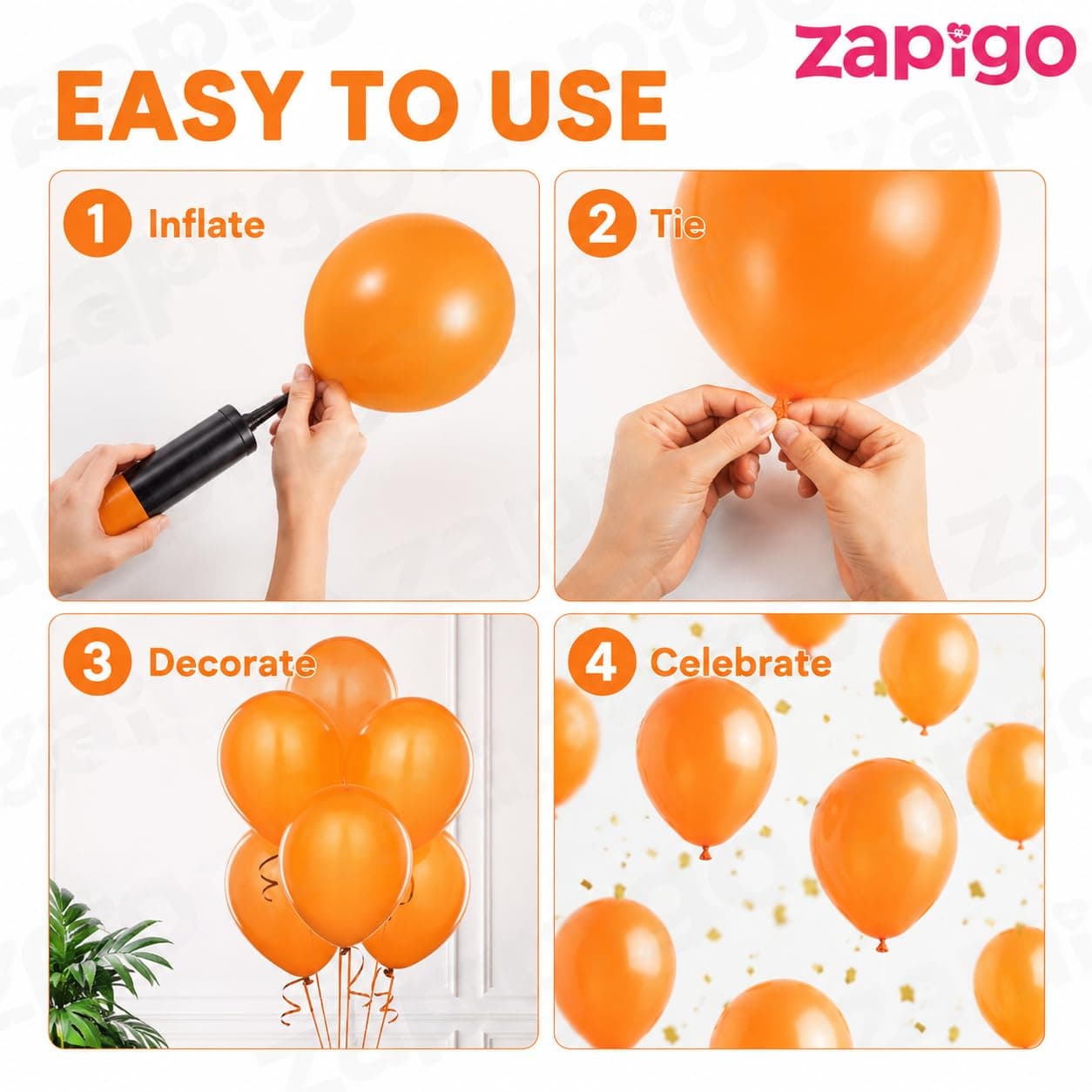 Balloonistics 25-Pack Orange Latex Balloons – Solid Colour Balloons for Birthday, Halloween, Tropical Theme & Cheerful Party Decoration thumbnail 7