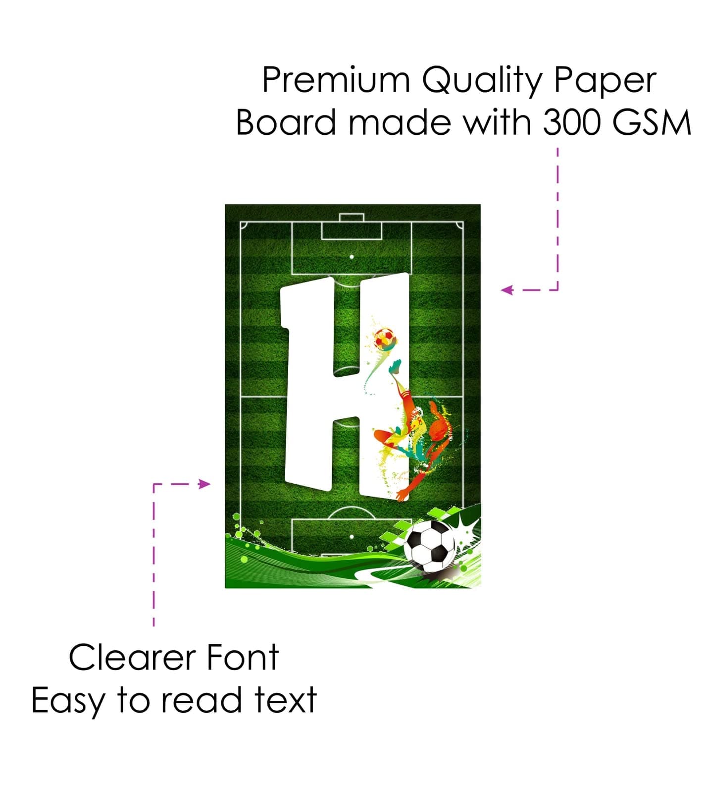 Balloonistics Football Theme Happy Birthday Banner - Premium Cardstock Soccer Stadium Bunting - Bold Sports Backdrop for Boys, Men & Game Day Celebrations - Includes Ribbon (Happy Birthday Banner) thumbnail 5
