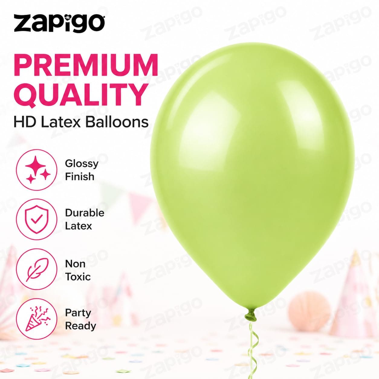 Balloonistics 25-Pack Kiwi Green Latex Balloons – Solid Colour Balloons for Jungle Theme, Tropical Party, Garden Event & Birthday Decoration thumbnail 2