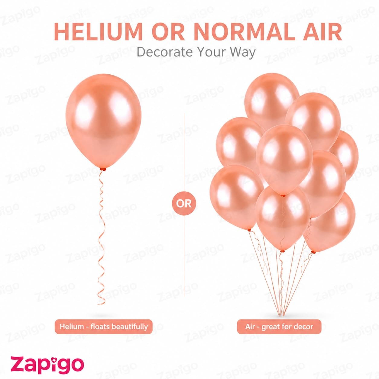 Balloonistics 10 Inch HD Metallic Shiny Balloons for Birthday Decoration, Decoration for Weddings, Engagement, Baby Shower, 1st Birthday, Anniversary, Birthday Party (Pack Of 50) (Peach) thumbnail 4