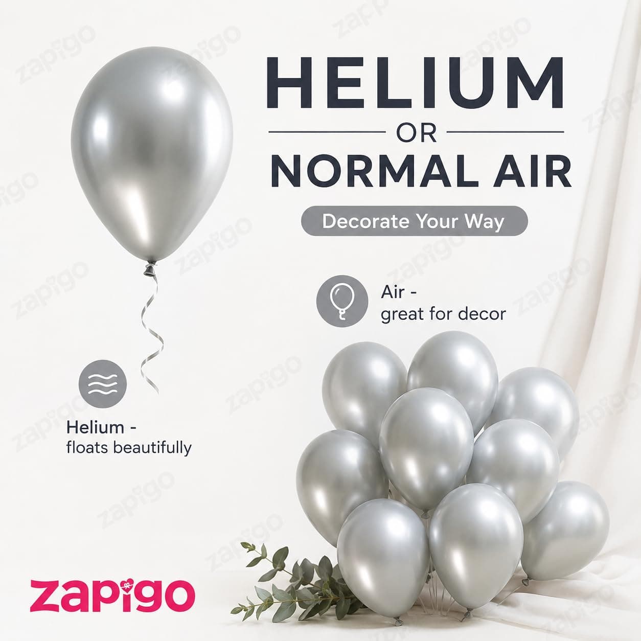 Balloonistics 25-Pack Metallic Pearl Finish Silver Latex Balloons – Shiny Chrome Silver Balloons for Wedding, Anniversary, New Year’s & Elegant Party Decoration thumbnail 5