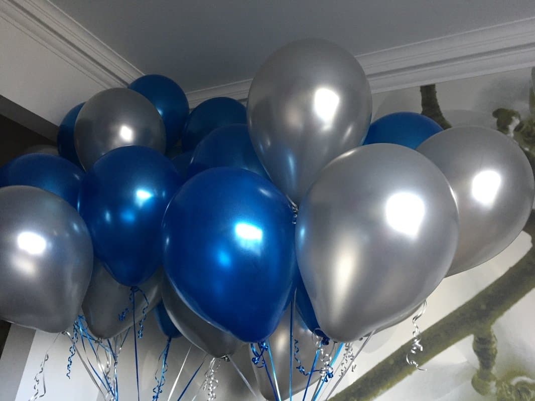 Balloonistics Foredecor Hd Metallic Balloons for Birthday, Christmas and Anniversary Celebrations (Silver and Blue) - Set of 52 thumbnail 1