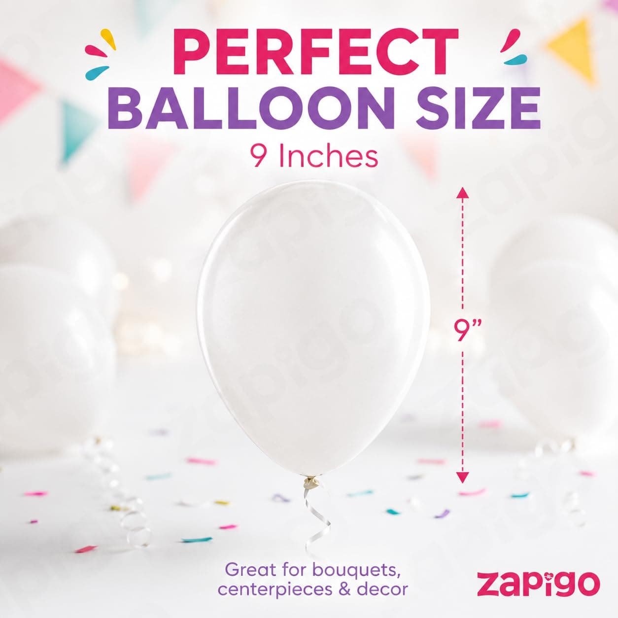Balloonistics 25-Pack White Latex Balloons – Solid Colour Balloons for Wedding, Baby Shower, Christening & Elegant Party Decoration thumbnail 3