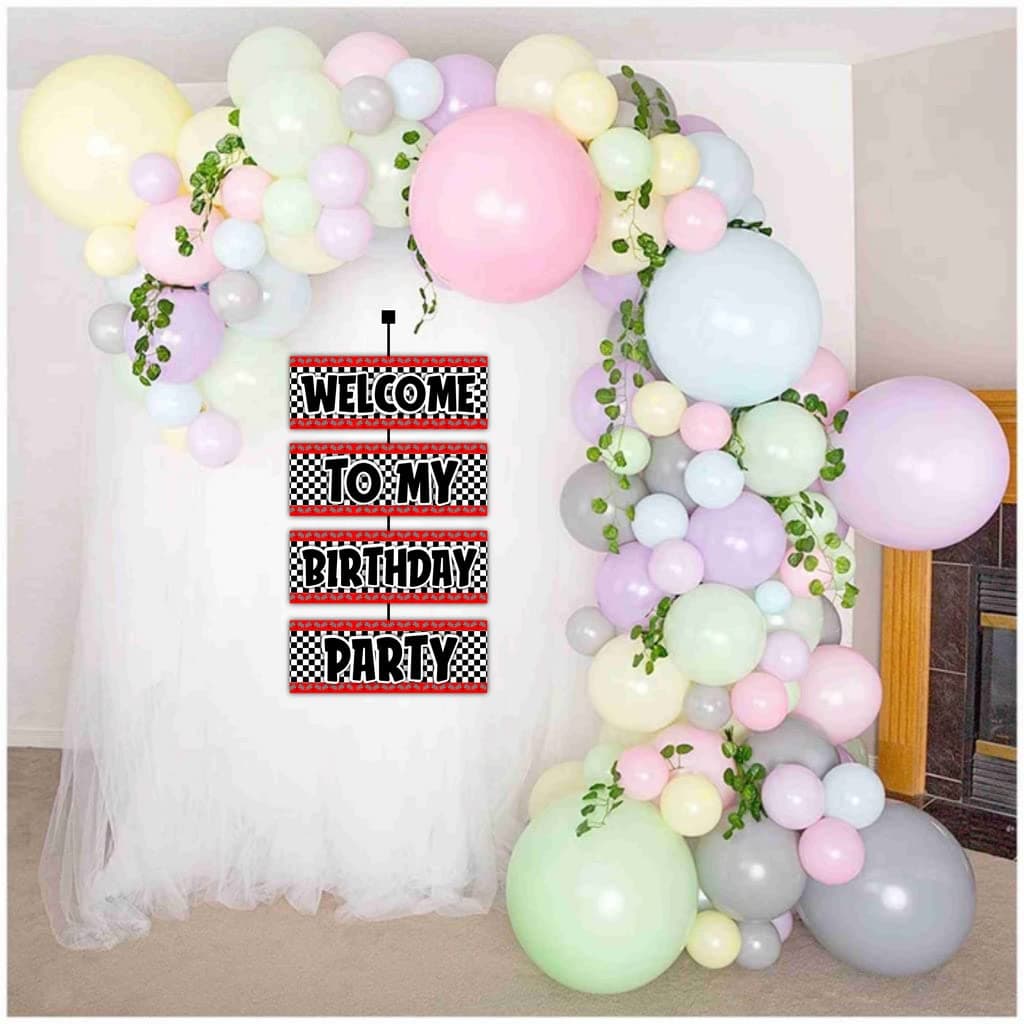 Balloonistics MotoGP Theme Birthday Welcome Board - Large 2.3ft Cardstock Racing Banner for Indoor & Outdoor - Grand Prix Motorbike Party Decorations, Racing Flags & Track Backdrop (Welcome Outdoor Board) thumbnail 4