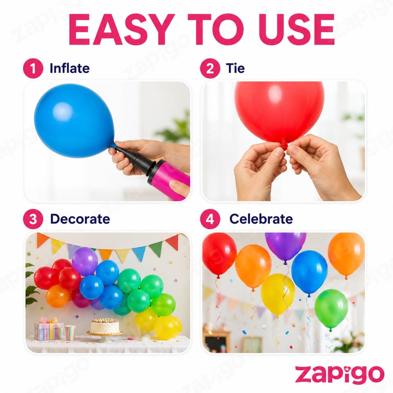 Balloonistics 25-Pack Metallic Pearl Finish Latex Balloons – Multicolour Assorted Shiny Balloons for Birthday, Baby Shower & Colourful Party Decoration thumbnail 7