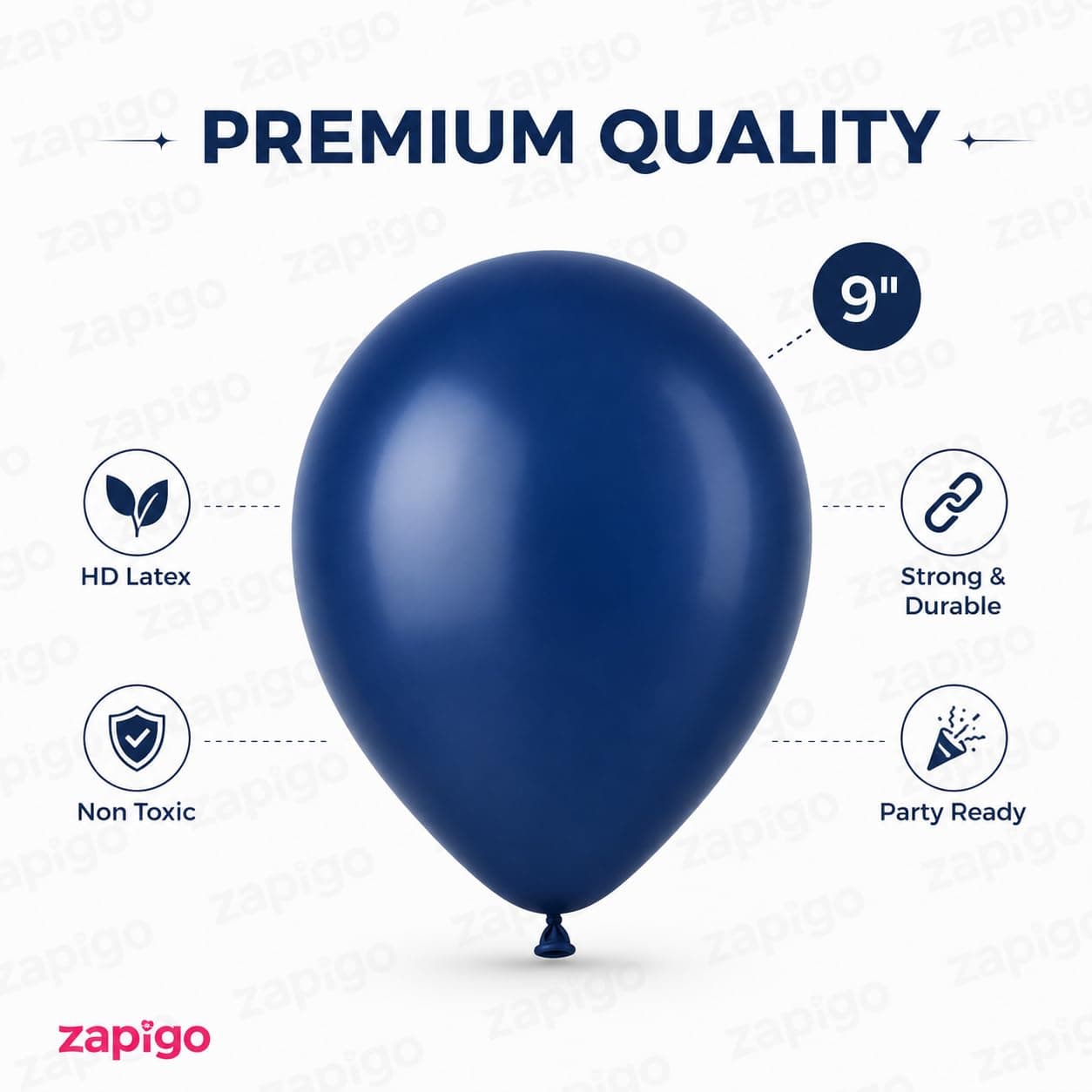 Balloonistics 25-Pack Dark Blue Latex Balloons – Solid Colour Balloons for Boys Birthday, Graduation, Ocean Theme & Party Decoration thumbnail 2