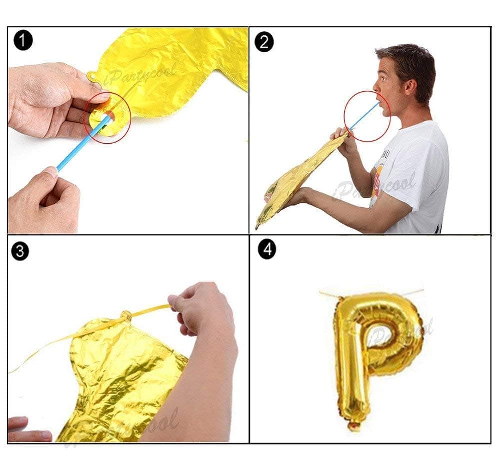 Balloonistics Happy Birthday Letter Golden Foil Balloons and Number Golden Foil Balloon for Party Decoration (Number 9) thumbnail 4