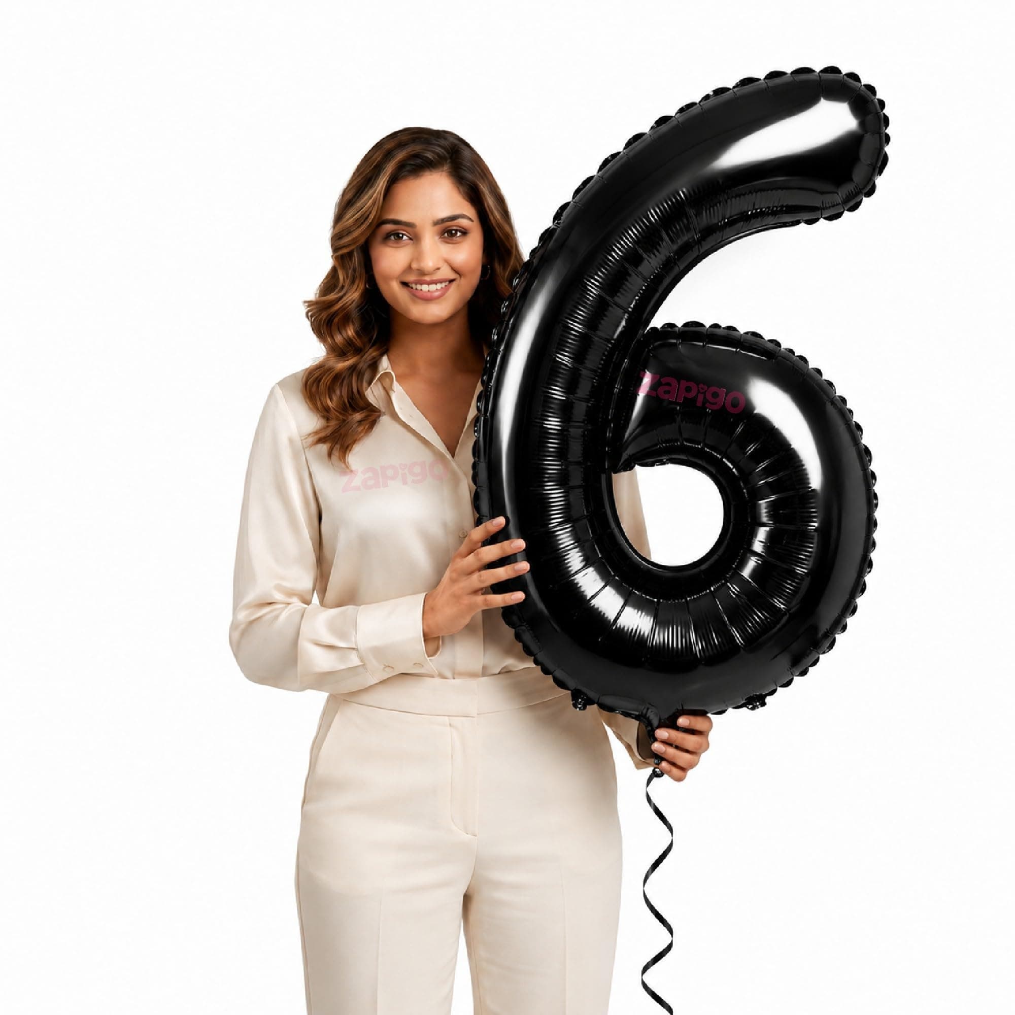 Balloonistics Black Number 6 Foil Balloon – 40-Inch Large Jumbo Number Balloon for 6th Birthday, 60th Anniversary & Party Decorations (Black, Number 6) thumbnail 1