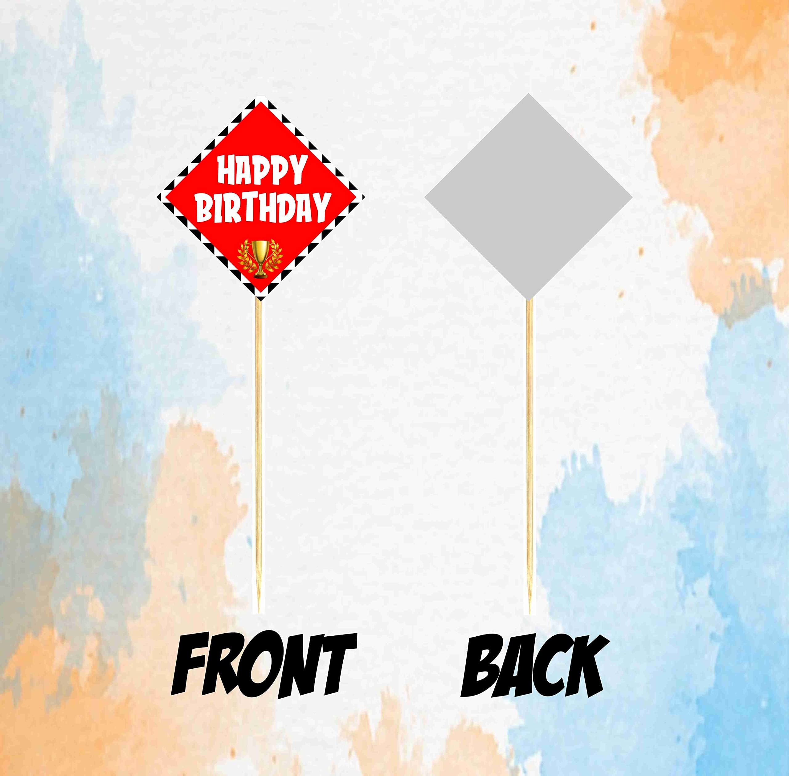 Balloonistics Formula 1 Theme Birthday Cake Toppers Racing Theme Cake Picks with Bamboo Sticks, Double-Sided Cardstock Decorations for Kids Birthdays (Cake Topper - Pack of 10) thumbnail 4