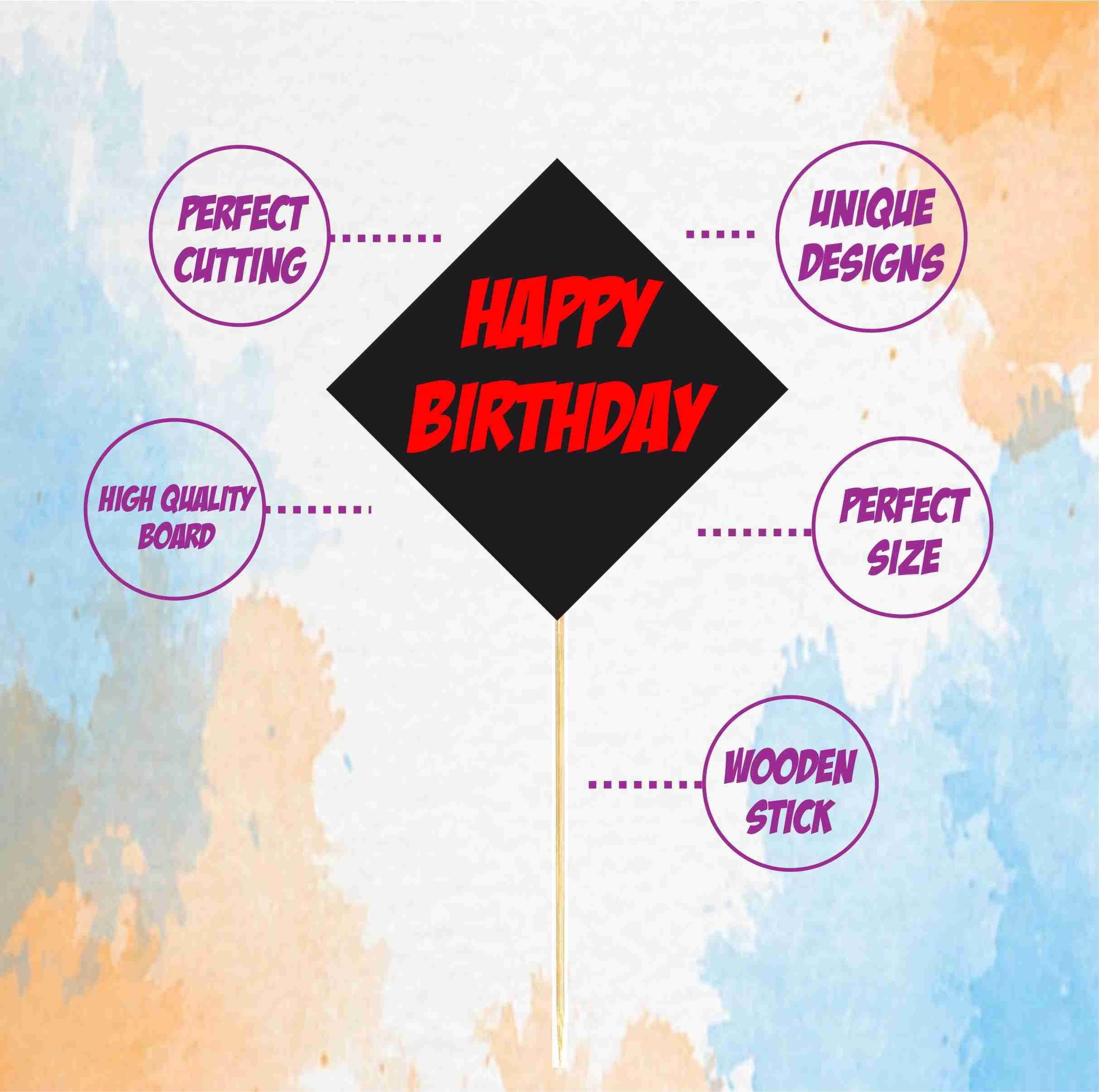 Balloonistics "Best Bro" Theme Cake Toppers (Pack of 10) - Premium Cardstock Brother’s Birthday Cake Decorations - World’s Best Brother Party Supplies, Sibling Celebration Toppers with Bamboo Sticks (Cake Topper - Pack of 10) thumbnail 5