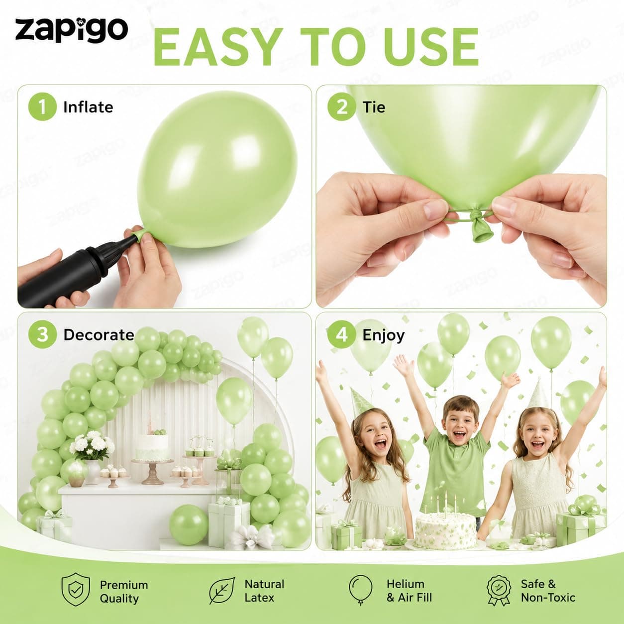 Balloonistics 10 Inch (Pack Of 50) Balloons for Decoration, Decoration for Weddings, Engagement, Baby Shower, 1st Birthday, Anniversary Party, Birthday Party supplies (Kiwi Green) thumbnail 7