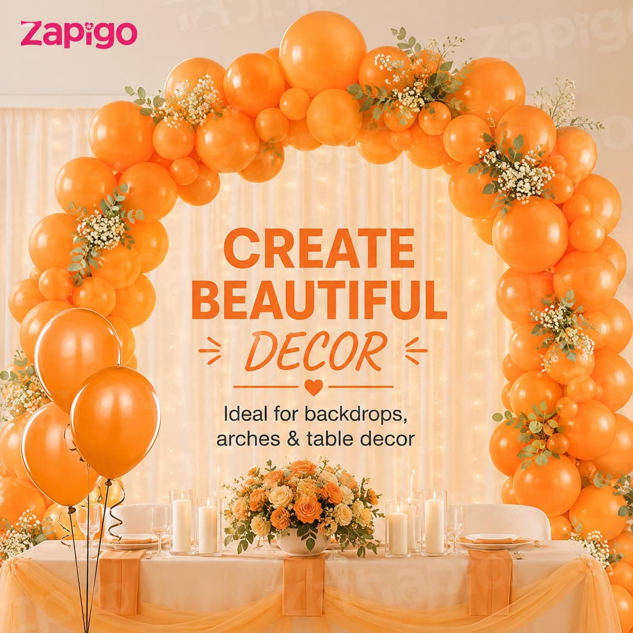 Balloonistics 10 Inch (Pack Of 50) Balloons for Birthday Decoration, Decoration for Weddings, Engagement, Baby Shower, 1st Birthday, Anniversary Party, Birthday Party supplies (Orange) thumbnail 6