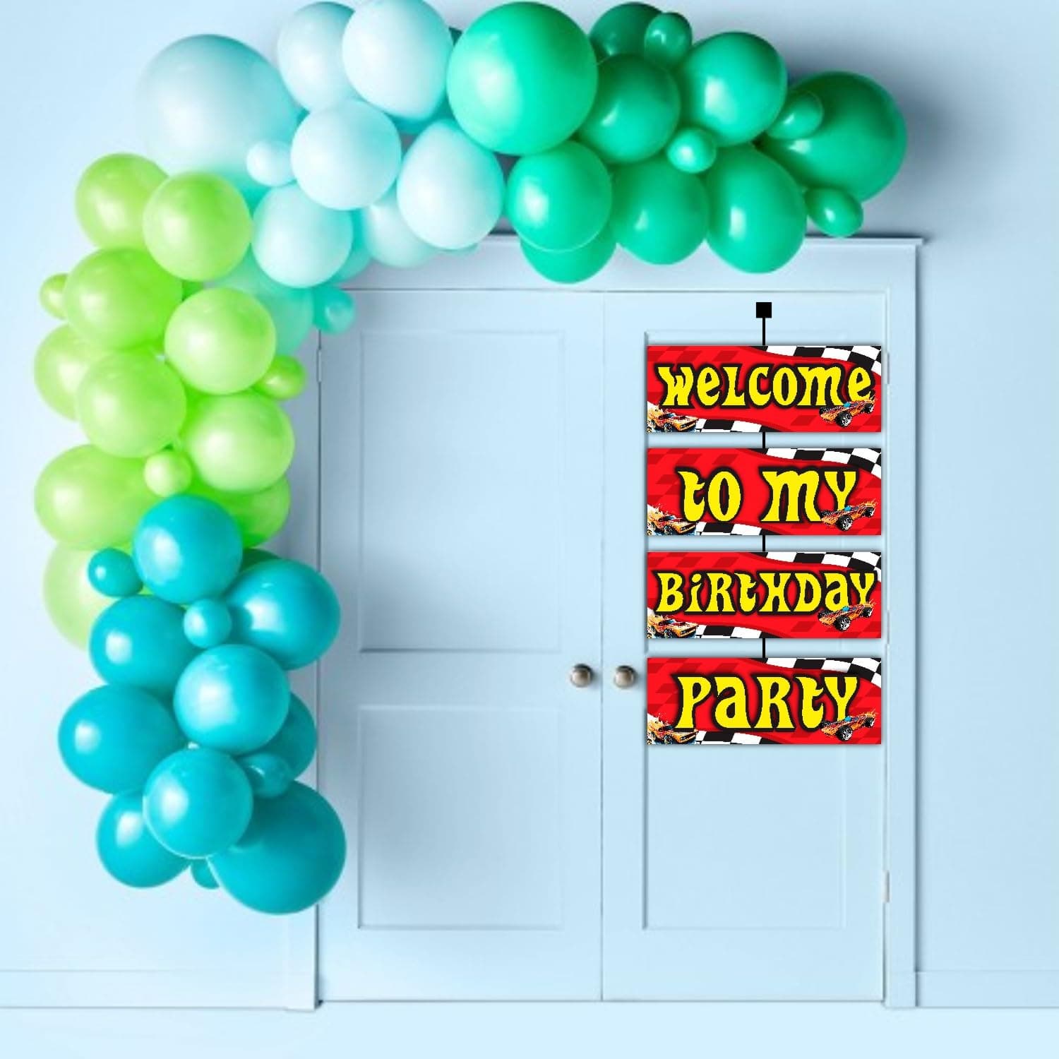 Balloonistics Hot Racing Wheels Theme Welcome Board 2.3 Feet Party Entrance Sign Premium Cardstock Decoration for Indoor & Outdoor Use (Welcome Outdoor Board) thumbnail 3