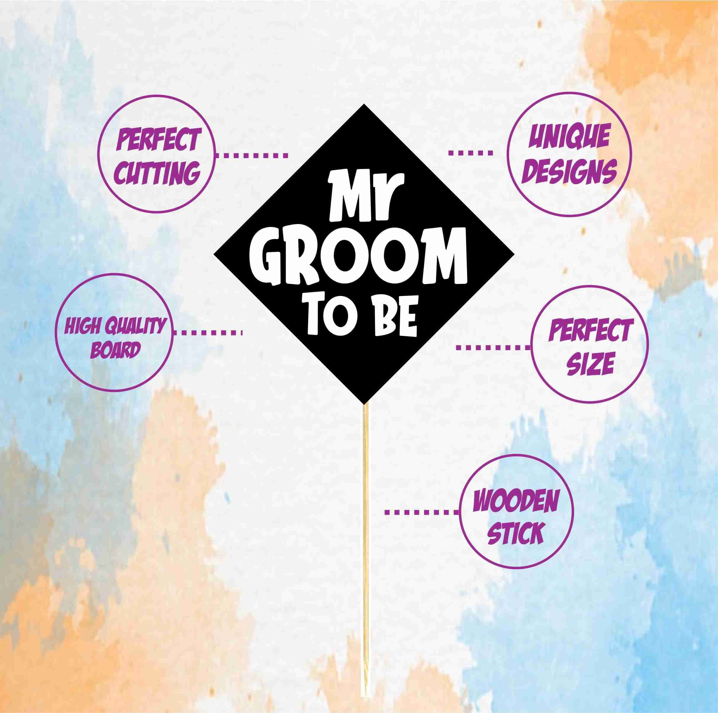 Balloonistics Groom’s Crew Cake Toppers - Pack of 10 Bachelor Party & Engagement Cake Decorations - Premium Cardstock Tuxedo, Moustache & Beer Theme Figures on Bamboo Sticks, Dapper Party Backdrop (Cake Topper - Pack of 10) thumbnail 5