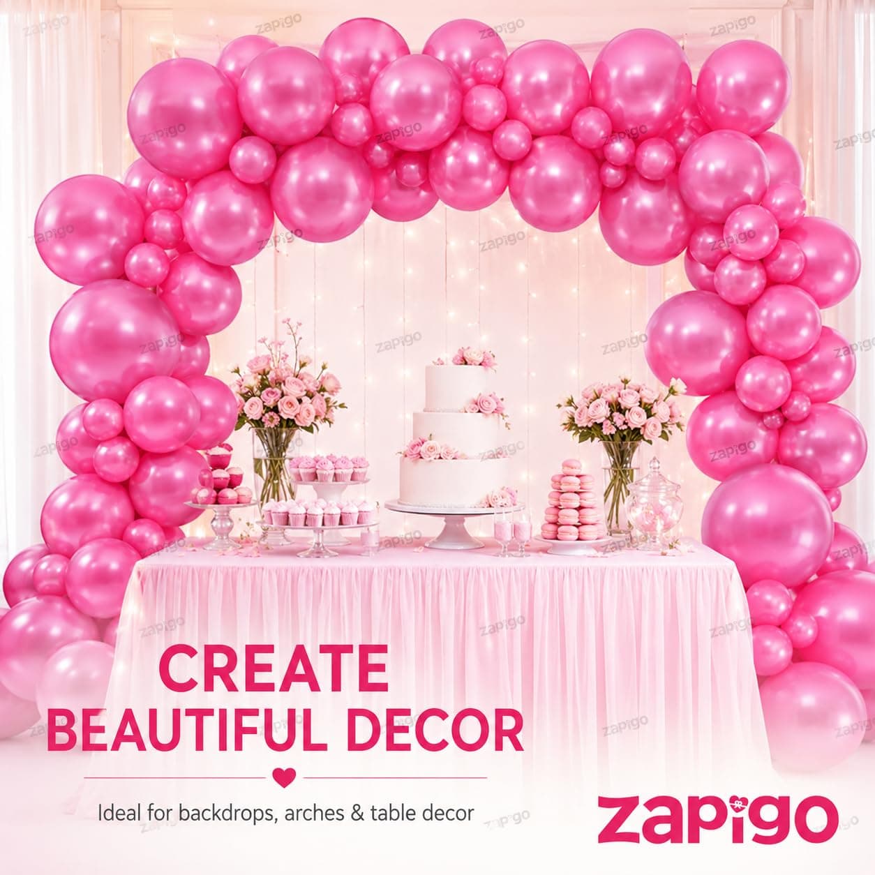 Balloonistics Pink Metallic Latex Balloons – Party Balloons for Birthday & Celebration Decorations thumbnail 6