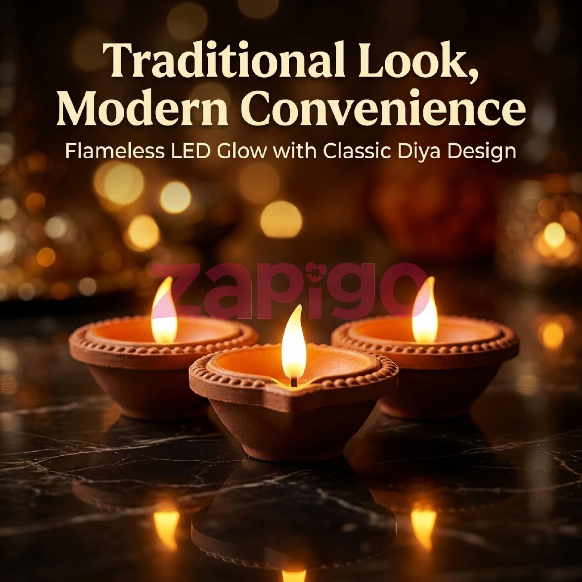 Balloonistics Diwali LED Tea Light Candles Pack of 24 | Battery Operated Flameless Traditional Diya Lights | Smokeless Decorative Deepam Lamps for Diwali Decoration, Puja, Rangoli & Home Decor thumbnail 2