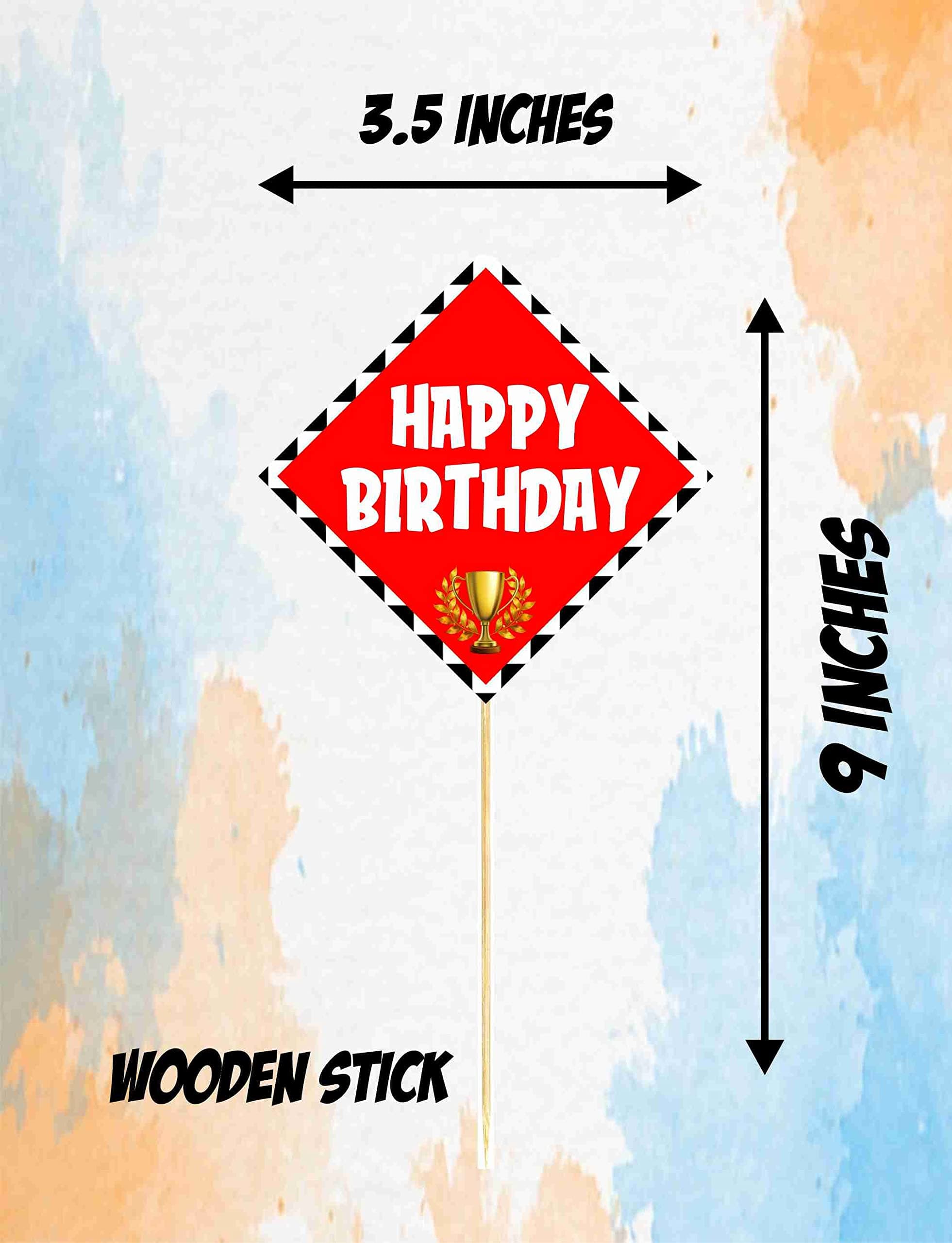 Balloonistics Formula 1 Theme Birthday Cake Toppers Racing Theme Cake Picks with Bamboo Sticks, Double-Sided Cardstock Decorations for Kids Birthdays (Cake Topper - Pack of 10) thumbnail 3