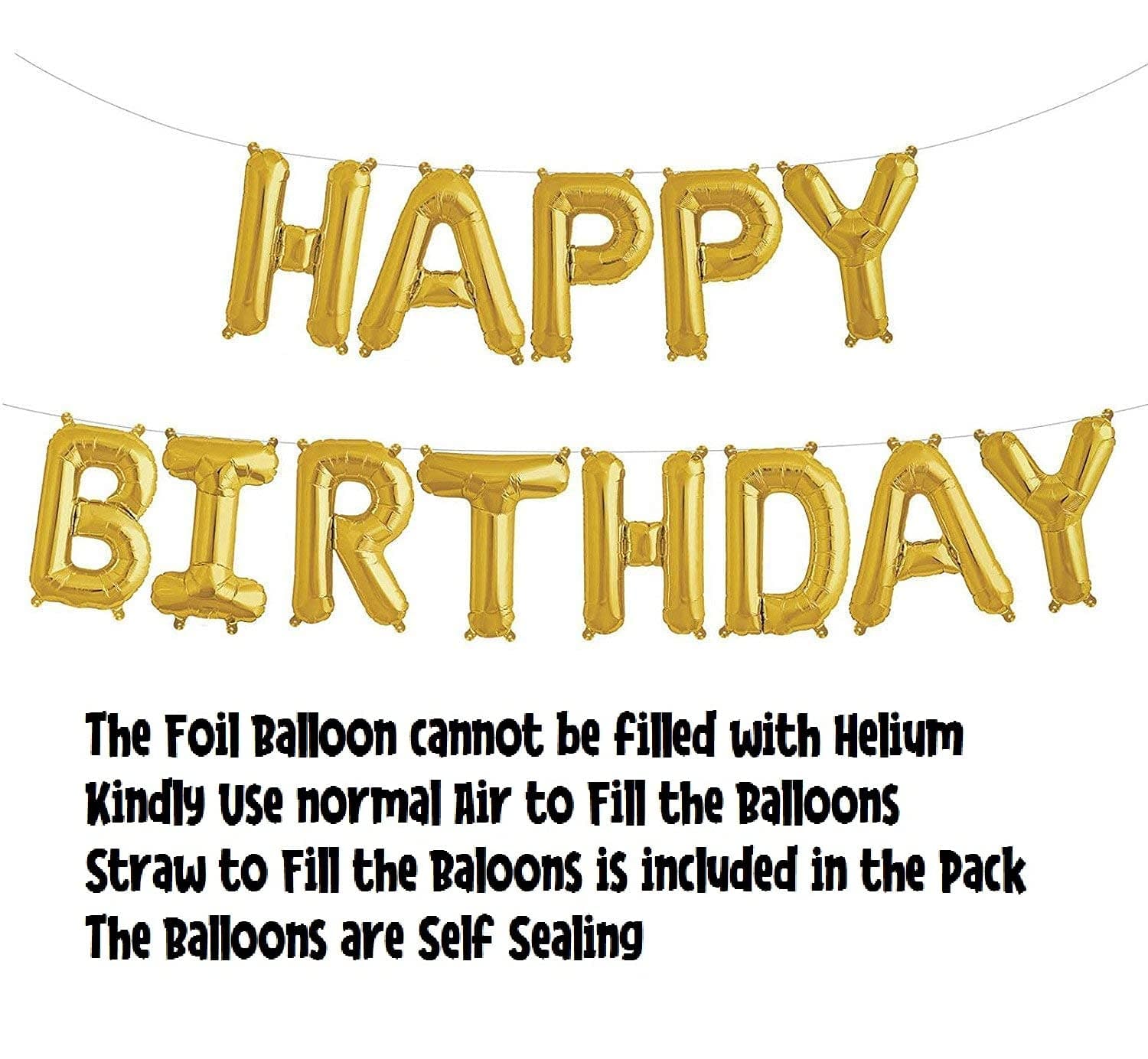 Balloonistics Happy 10th Birthday Gold Foil Balloon Combo – Number 10 Balloon Set for Birthday Photo Booth & Party Decoration thumbnail 4
