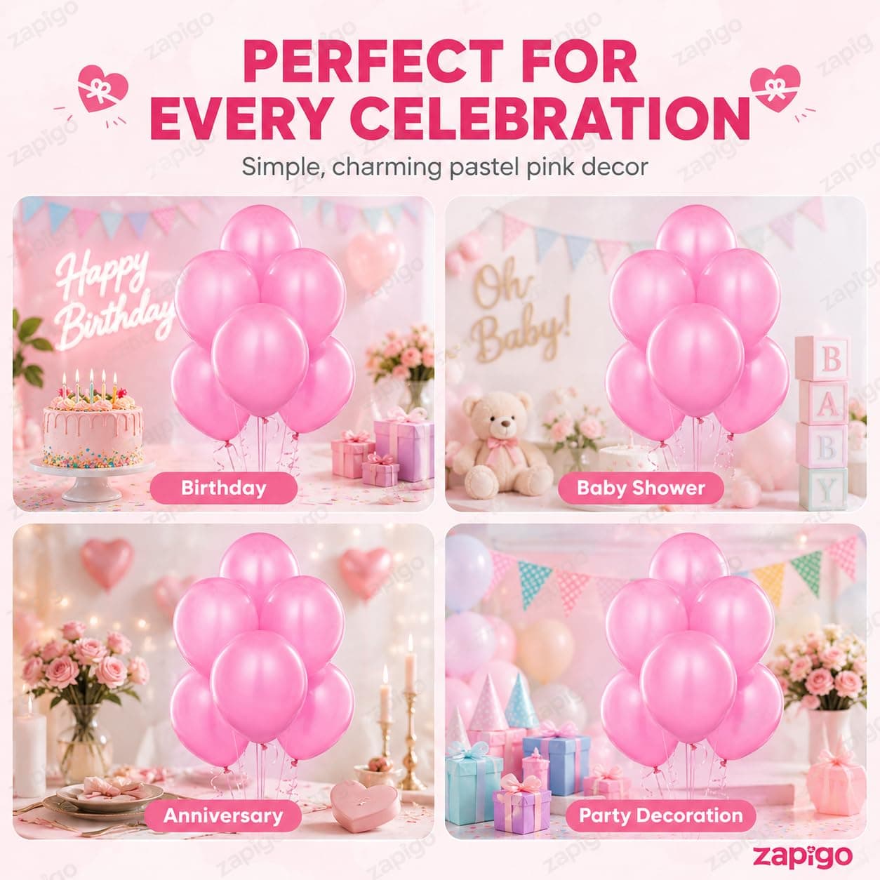 Balloonistics 25-Pack Light Pink Latex Balloons – Solid Colour Balloons for Girls Birthday, Baby Shower, Bridal Shower & Soft Feminine Party Decoration thumbnail 5