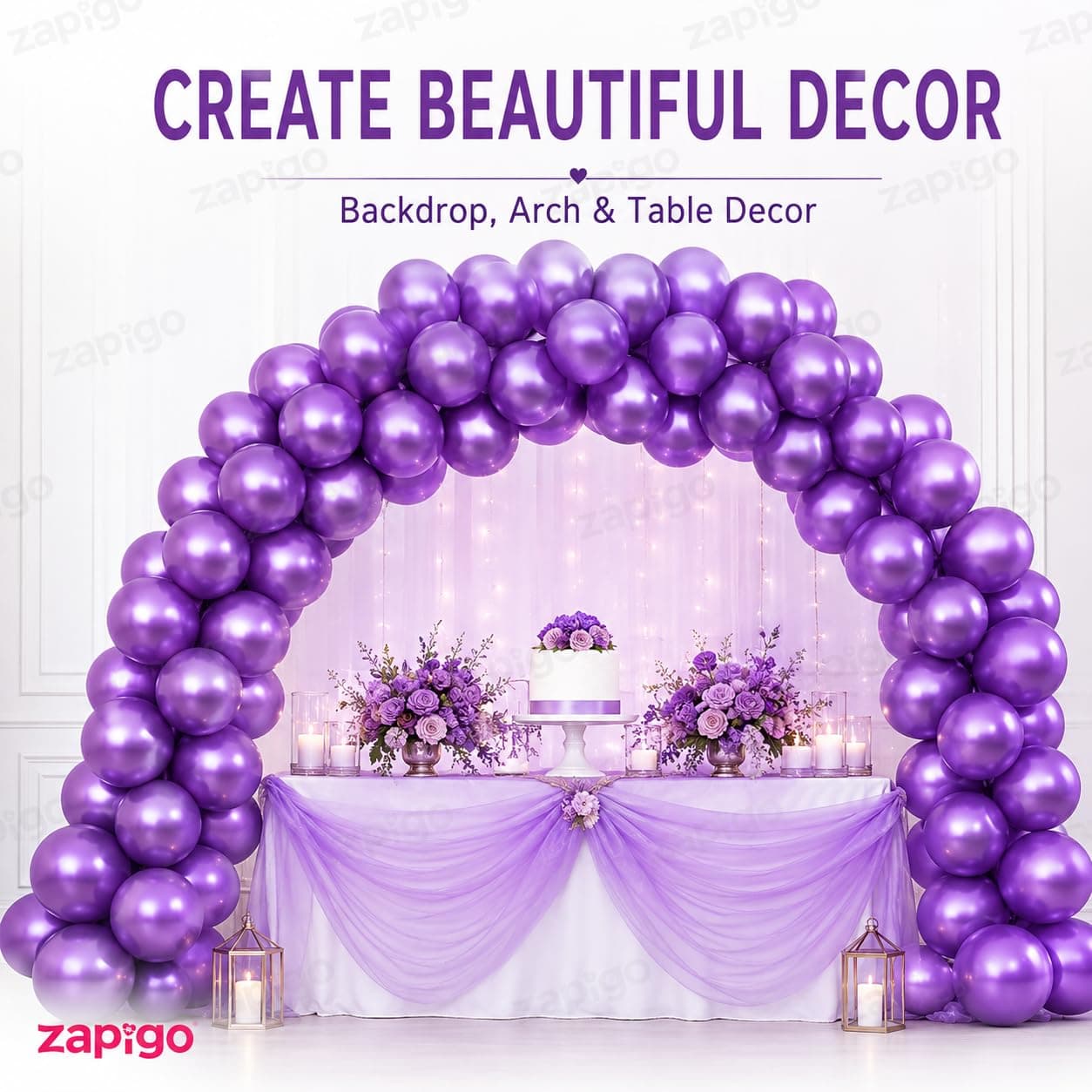 Balloonistics 10 Inch (Pack Of 50) Balloons for Birthday Decoration, Decoration for Weddings, Engagement, Baby Shower, 1st Birthday, Anniversary Party, Birthday Party supplies (Purple) thumbnail 5