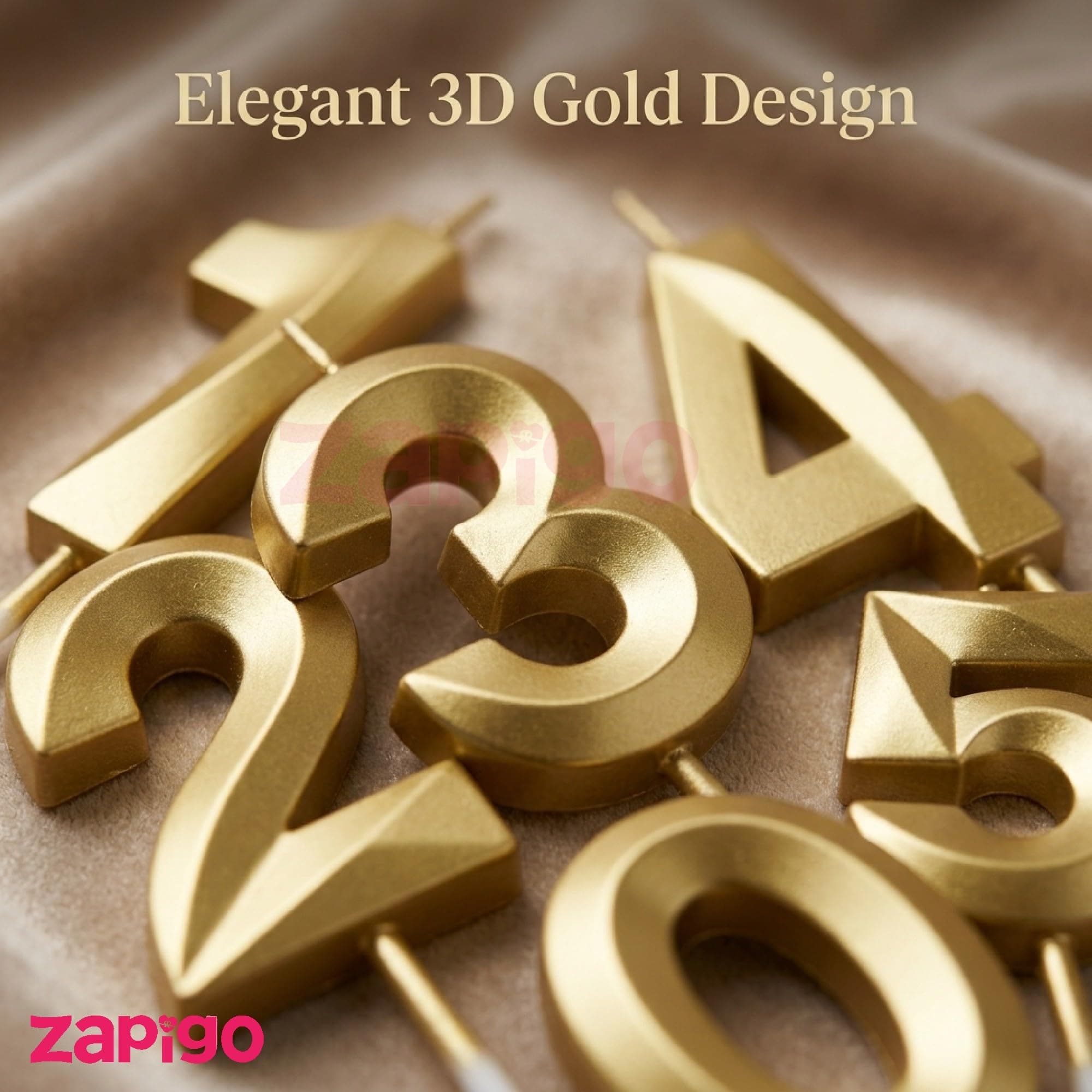 Balloonistics Gold Metallic Number Candles – Full 0-9 Digit Set – Elegant 3D Birthday Cake Toppers – Premium Golden Wax Decoration for Birthdays, Anniversaries & Milestone Celebrations (Number 16) thumbnail 4