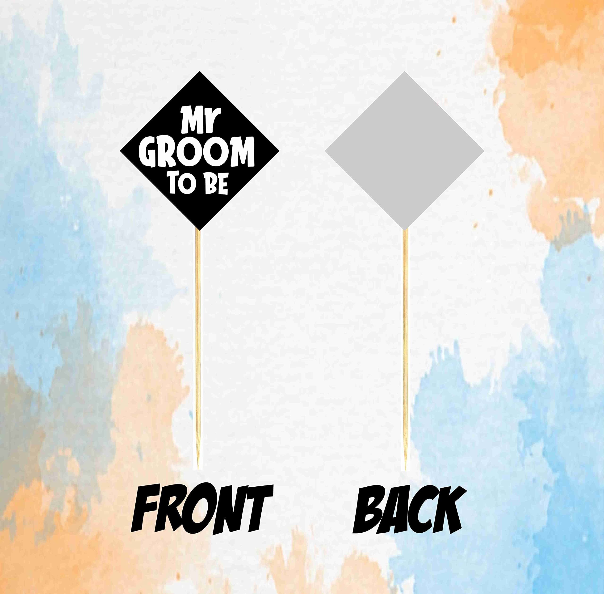 Balloonistics Groom to Be Cake Toppers -Bachelor Party & Engagement Cake Decorations - Premium Cardstock Tuxedo & Dapper Theme Figures on Bamboo Sticks (Cake Topper - Pack of 10) thumbnail 4