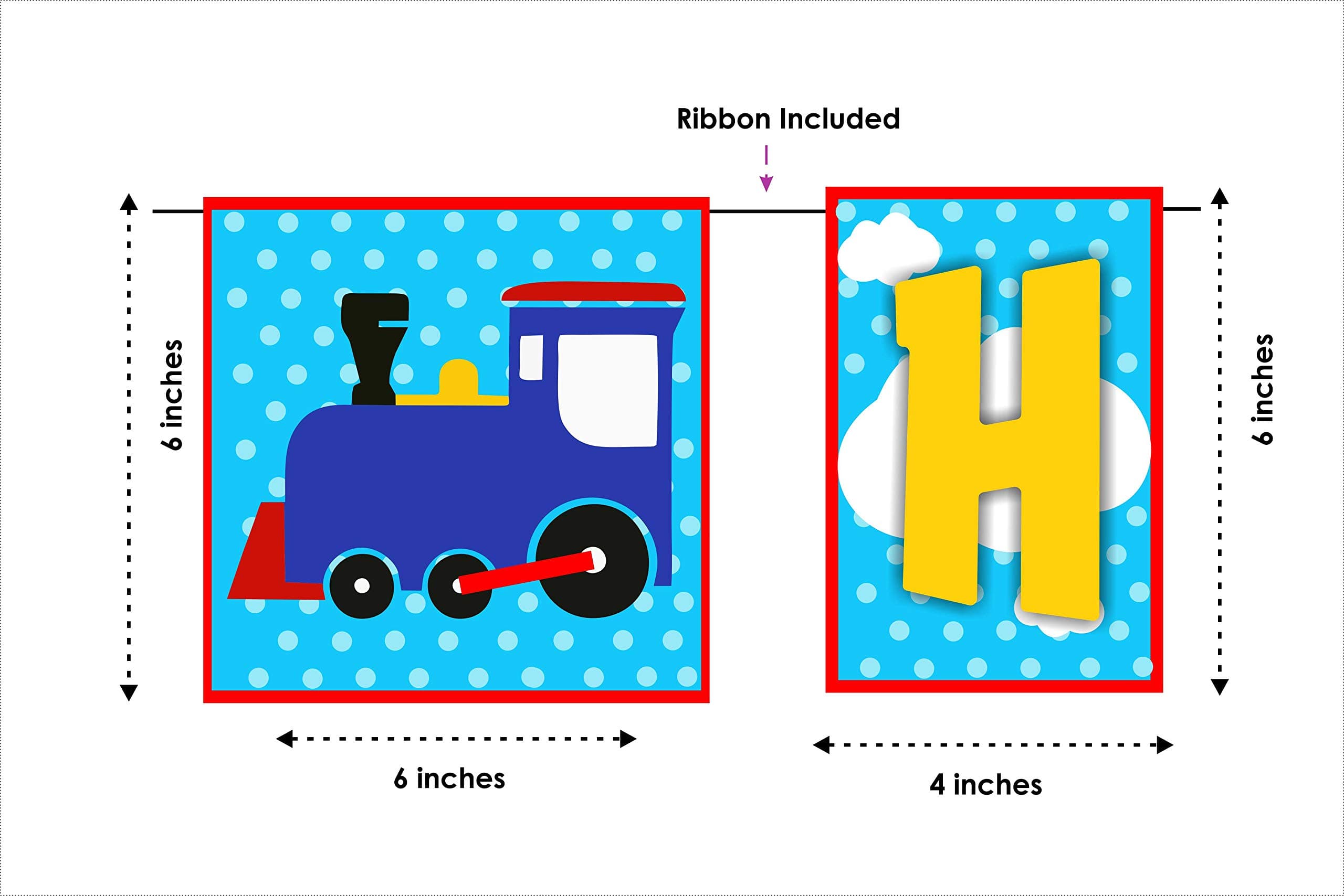 Balloonistics Train Birthday Theme Happy Birthday Banner Steam Engine Rail Birthday Decorations for Kids Durable Cardstock Party Backdrop with Ribbon (Happy Birthday Banner) thumbnail 4