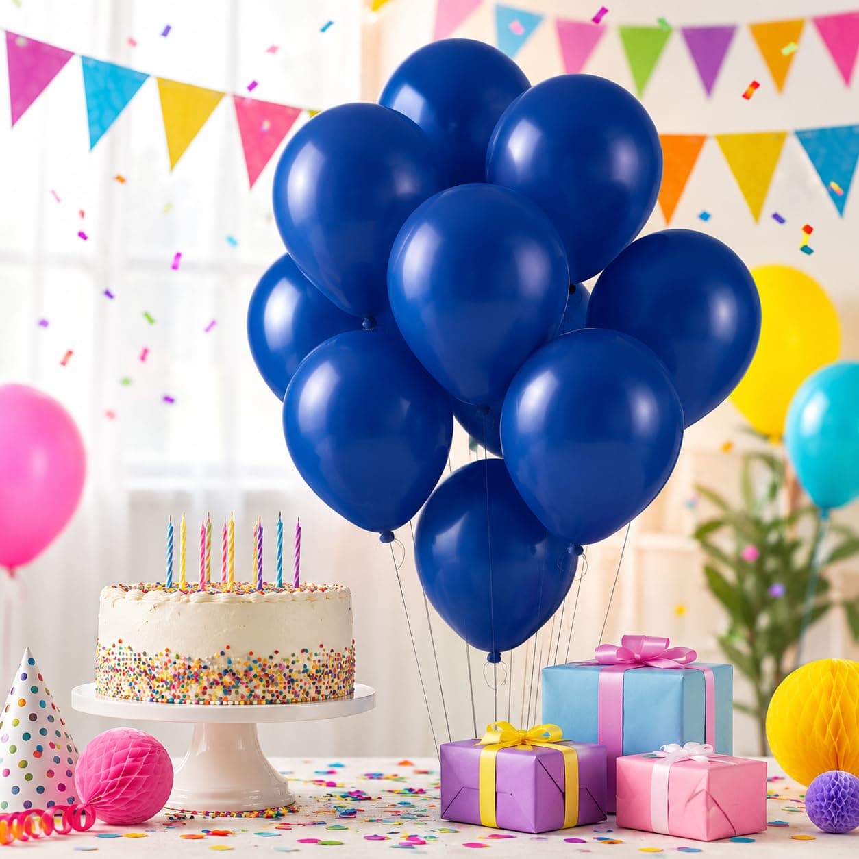 Balloonistics 10 Inch (Pack Of 50) Balloons for Birthday Decoration, Decoration for Weddings, Engagement, Baby Shower, 1st Birthday, Anniversary Party, Birthday Party supplies (Blue) thumbnail 1