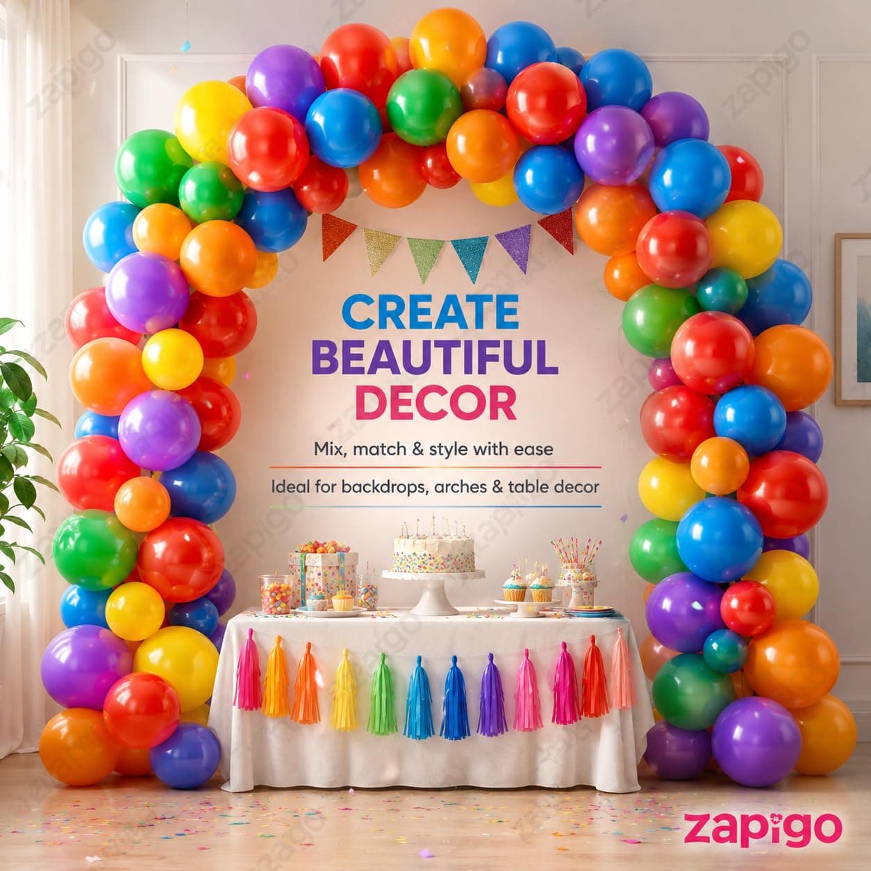 Balloonistics 25-Pack Multicolour Latex Balloons – Assorted Solid Colour Balloons for Kids Birthday, Baby Shower & Colourful Party Decoration thumbnail 6