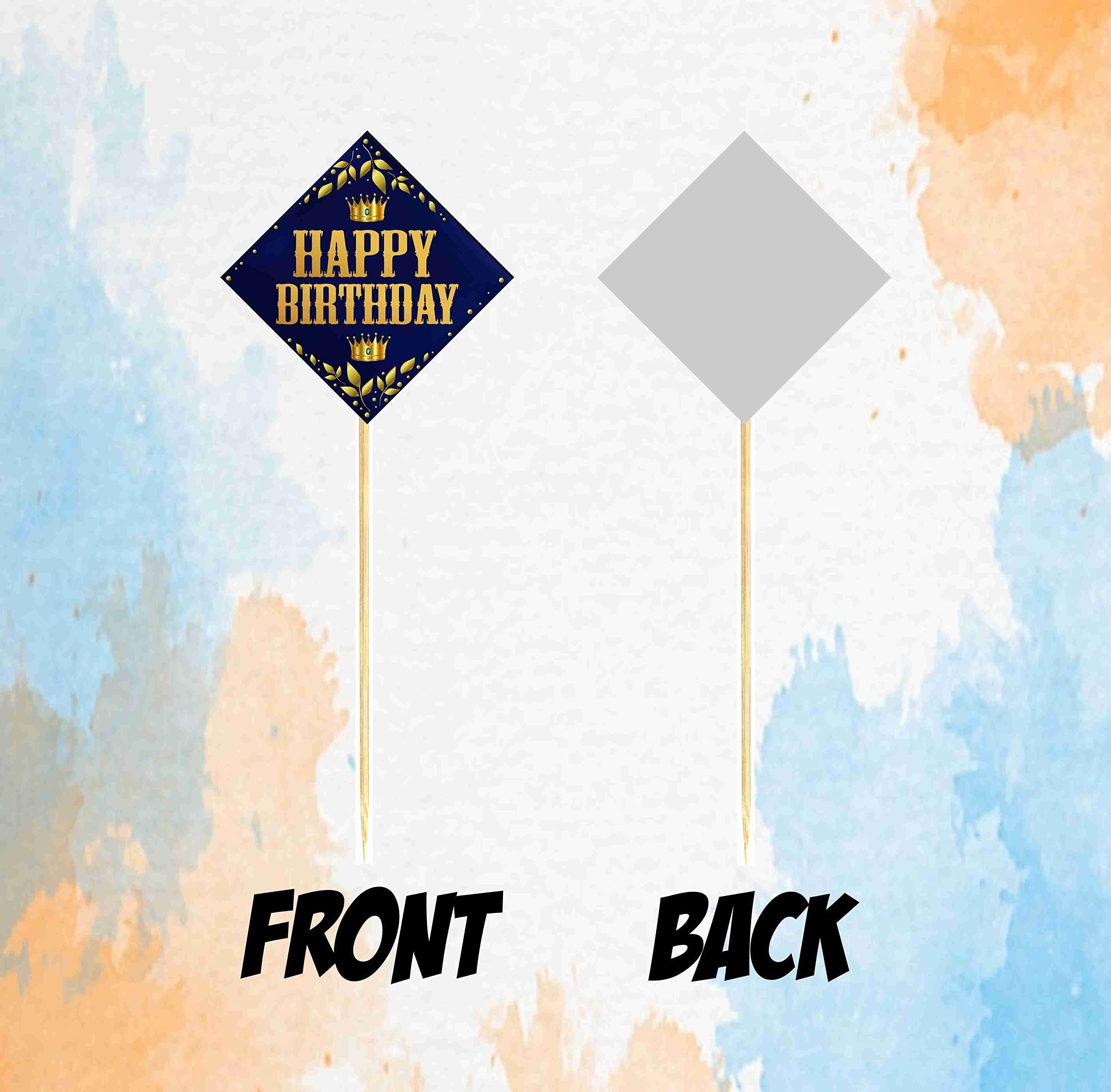 Balloonistics Prince Theme Cake Topper Decorations with Bamboo Sticks Premium Cardstock Toppers for Boys, Kids Birthday Party (Cake Topper - Pack of 10) thumbnail 4