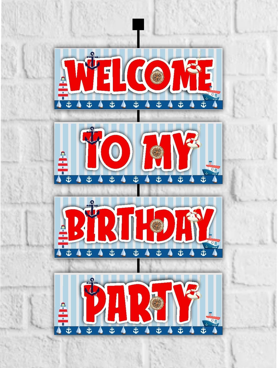 Balloonistics Sailor Outdoor Welcome Board – 2.3ft Vertical Corrugated Party Sign – Multi-Panel Entrance Display for Birthdays, Weddings & Outdoor Events thumbnail 1
