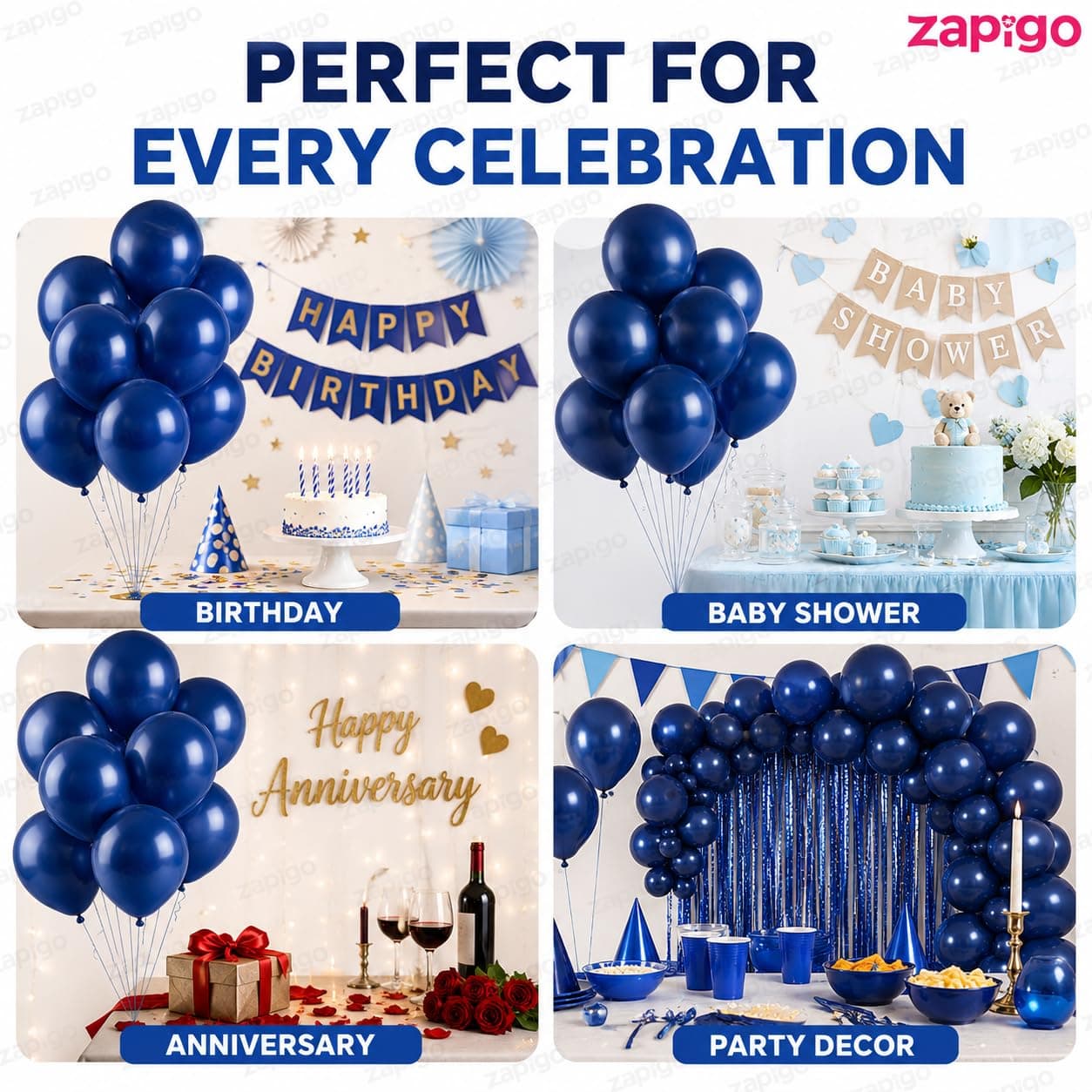 Balloonistics 10 Inch (Pack Of 50) Balloons for Birthday Decoration, Decoration for Weddings, Engagement, Baby Shower, 1st Birthday, Anniversary Party, Birthday Party supplies (Blue) thumbnail 5