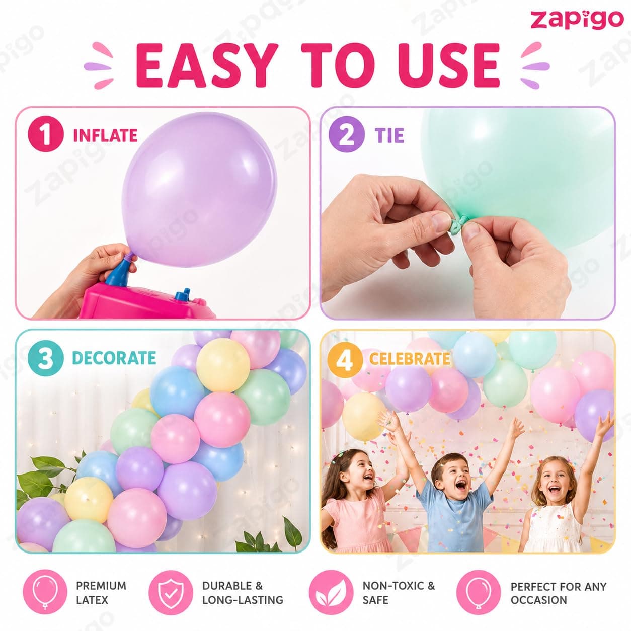 Balloonistics 25-Pack Pastel Multicolour Latex Balloons – Soft Matte Assorted Balloons for Baby Shower, Kids Birthday, Boho & Dreamy Party Decoration thumbnail 7