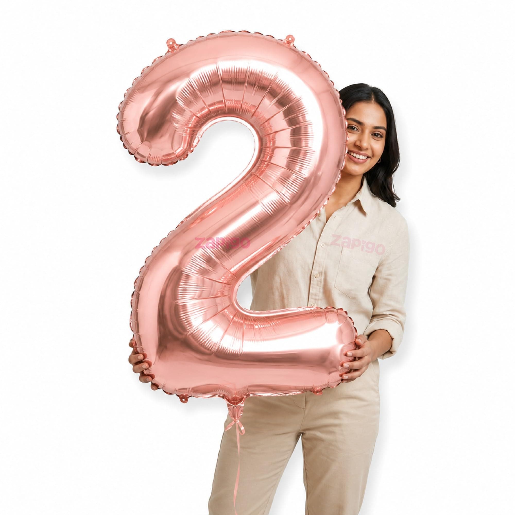 Balloonistics Rose Gold 40-Inch Foil Number 2 Balloon - Helium or Air Fill for 2nd Birthday, Anniversary, Retirement Party Decoration, Photo Booth Backdrop, Cake Table Decor thumbnail 1