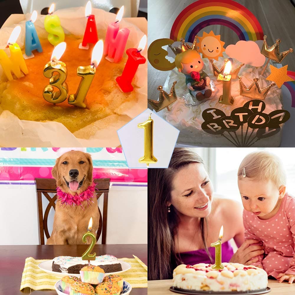 Balloonistics Gold Number 1 Birthday Candle – Metallic Gold Numeral Candle for 1st Birthday, First Anniversary & Milestone Cake Decoration thumbnail 4