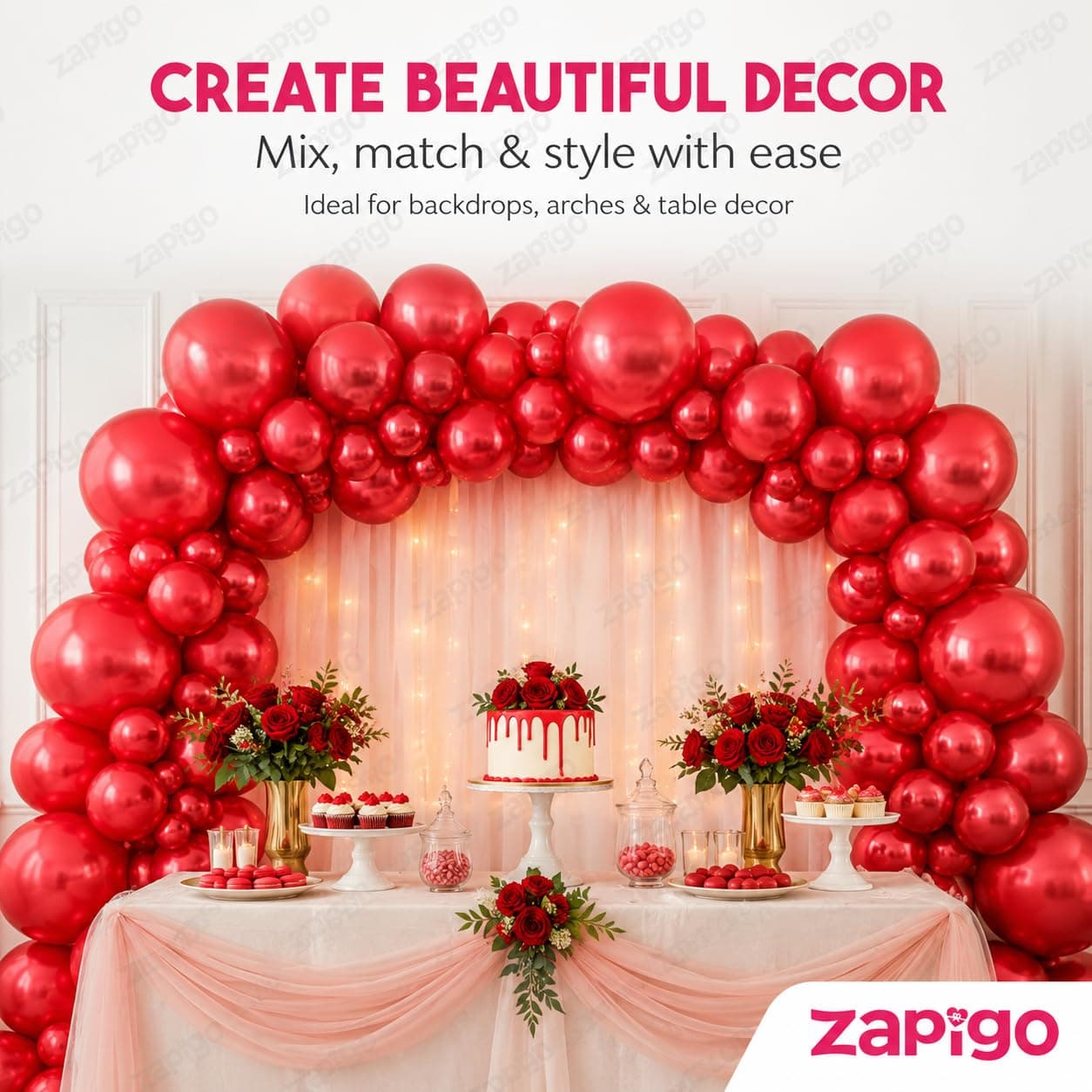 Balloonistics 25-Pack Metallic Pearl Finish Red Latex Balloons – Shiny Bold Red Balloons for Birthday, Valentine’s Day, Christmas & Vibrant Party Decoration thumbnail 6