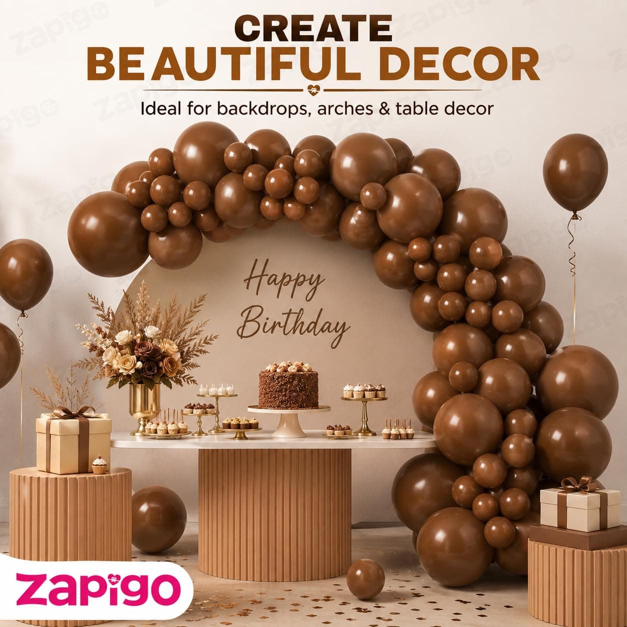 Balloonistics 25-Pack Brown Latex Balloons – Solid Colour Balloons for Chocolate Theme, Safari Party, Autumn & Earthy Celebration Decoration thumbnail 7
