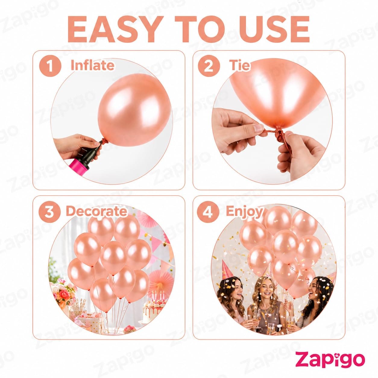 Balloonistics 10 Inch HD Metallic Shiny Balloons for Birthday Decoration, Decoration for Weddings, Engagement, Baby Shower, 1st Birthday, Anniversary, Birthday Party (Pack Of 50) (Peach) thumbnail 7