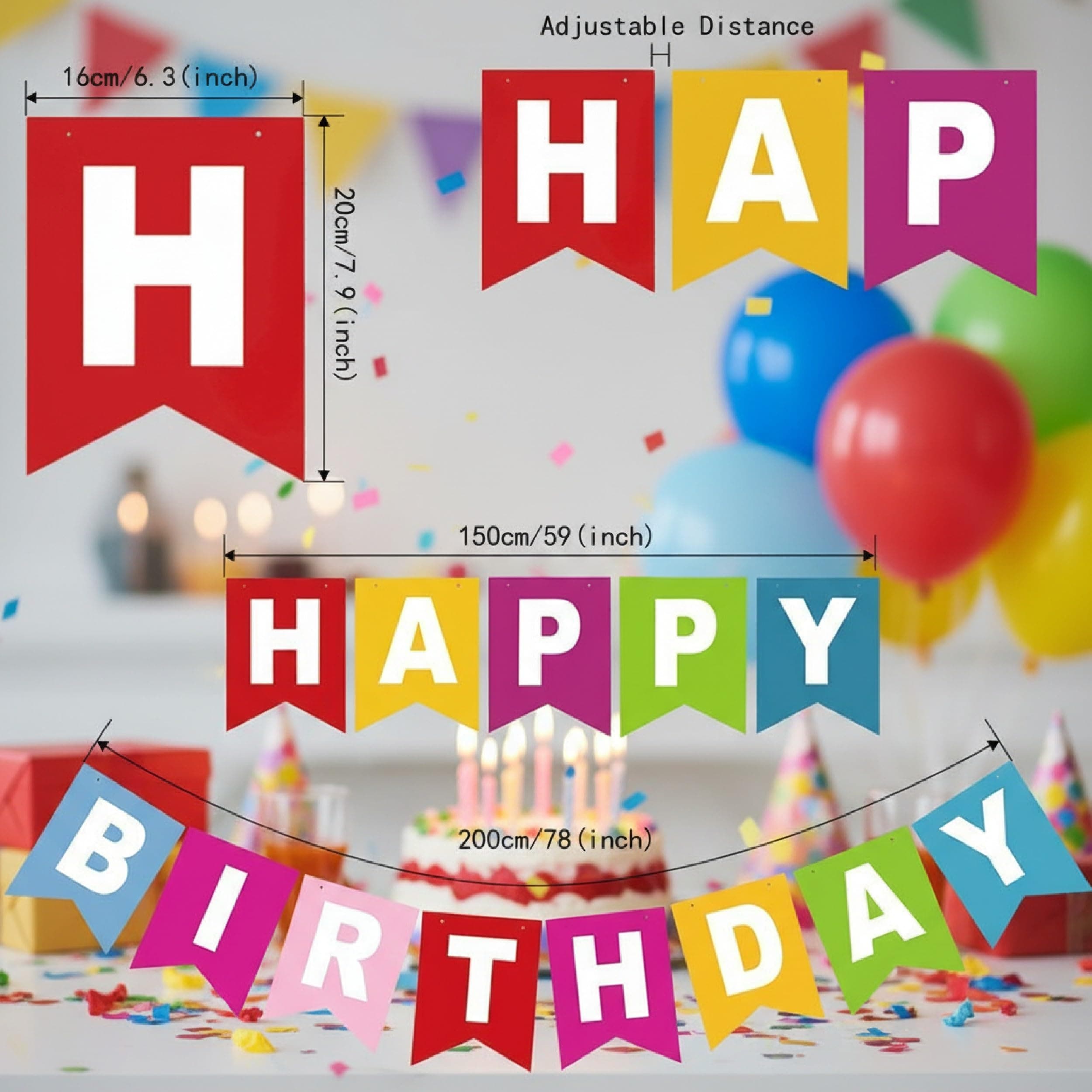 Balloonistics Happy Birthday Banner + 25 Balloons Party Set - Birthday Room Decoration Kit, Photo Booth Backdrop, Cake Table Decor, Party Supplies for Kids, Adults, Anniversary, Celebrations thumbnail 6