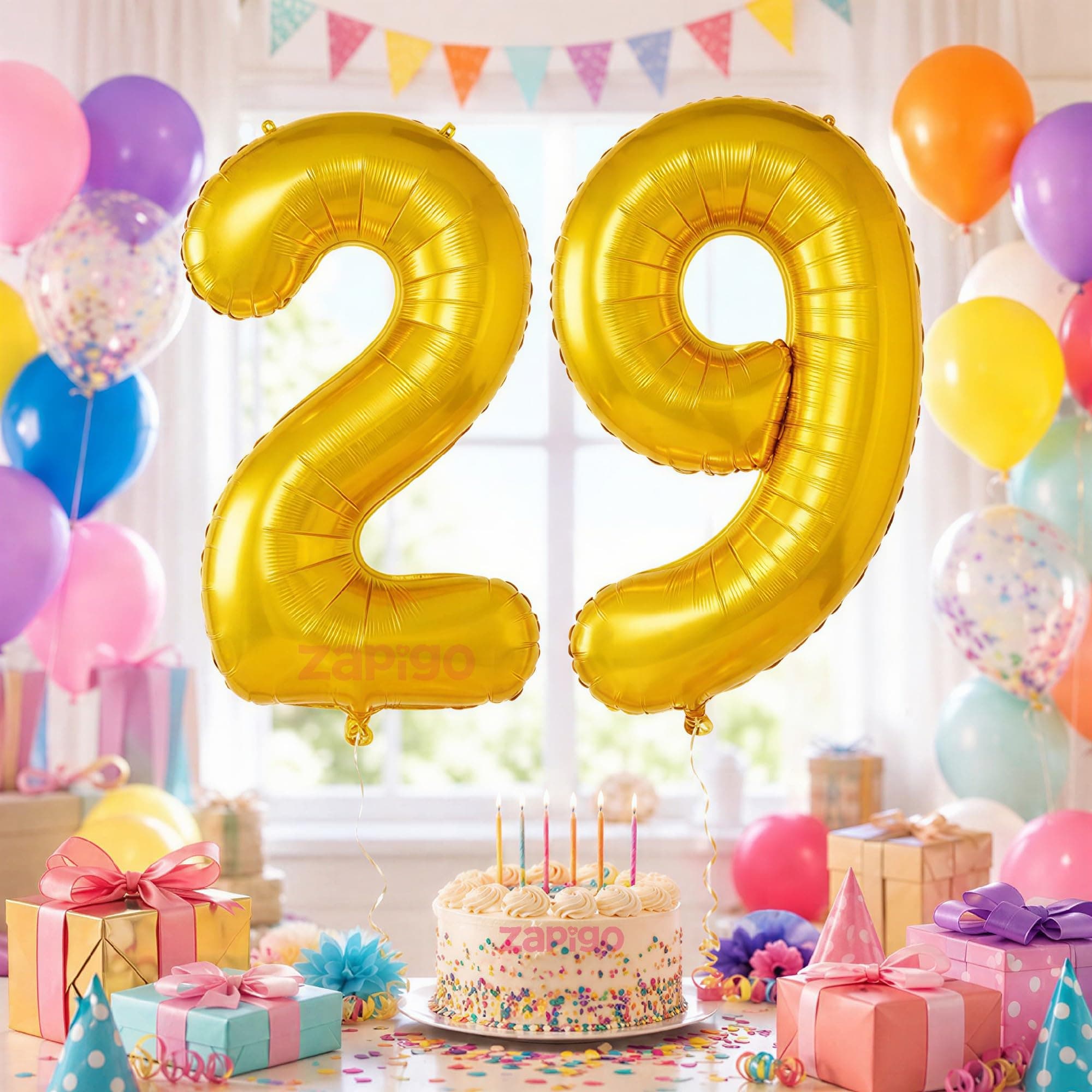 Balloonistics Number 29 Gold Foil Balloon – 17-Inch Metallic Gold “29” Balloon for 29th Birthday & Last Year of Twenties Party Decorations (Gold, Pack of 2) thumbnail 1