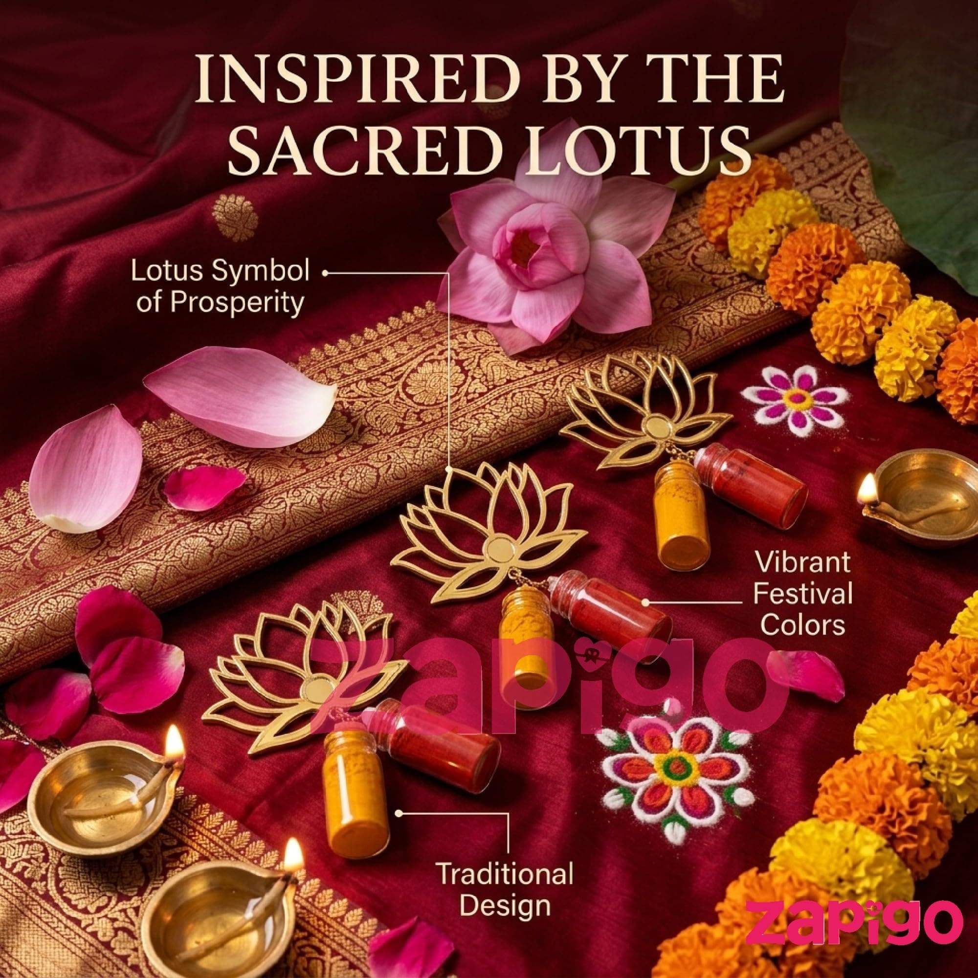 Habba Lotus Design Haldi Kumkum Set, Pasupu Kumkum Dome Glass Bottle, Traditional Return Gift for Pooja, Diwali, Navratri, Varalakshmi Vratham, Wedding & Festivals - Pack of 5 thumbnail 4