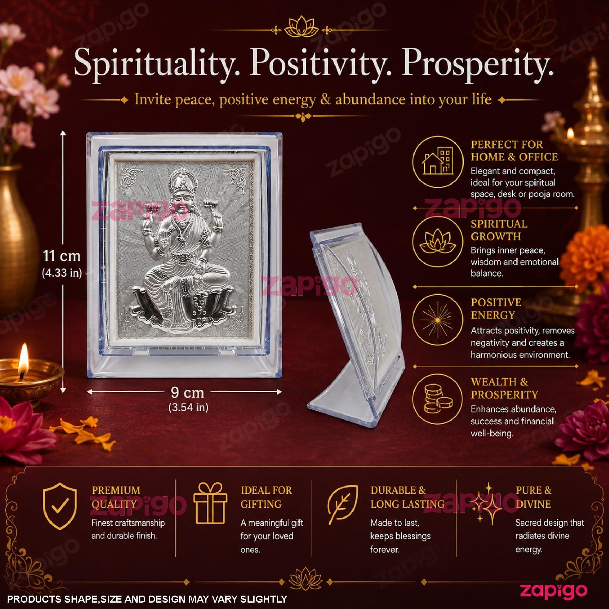 Habba Lakshmi Frame 999 Silver Pooja Return Gift for Women, Traditional Tambulam Hamper for Varalakshmi Vratham, Deepavali, Weddings, Navratri, Griha Pravesh, Baby Showers, Pack of 10 thumbnail 4