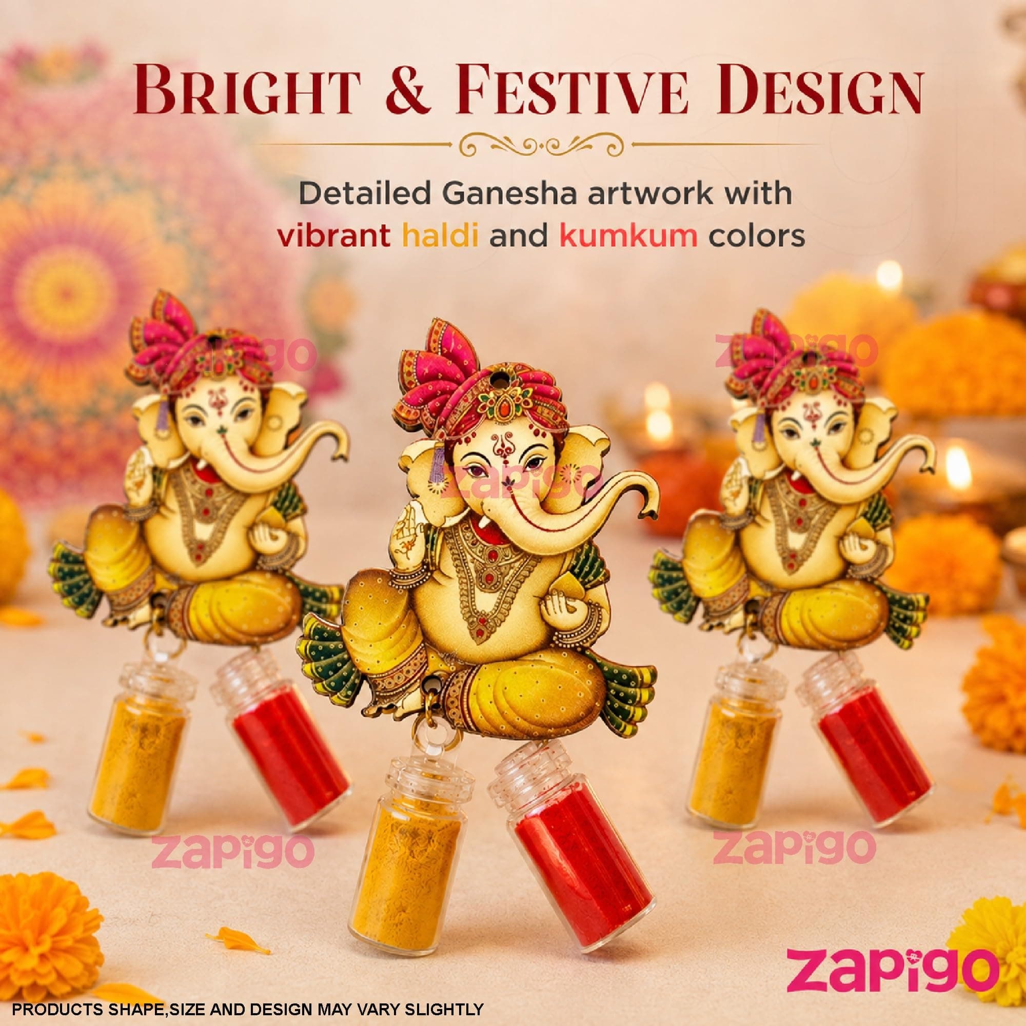 Habba Ganesha Kumkum Set, Traditional Haldi Kumkum Tambulam Hamper for Ganesh Chaturthi, Weddings, Navratri, Deepavali, Baby Showers, Griha Pravesh & Other Festivals, Pack of 10 thumbnail 7