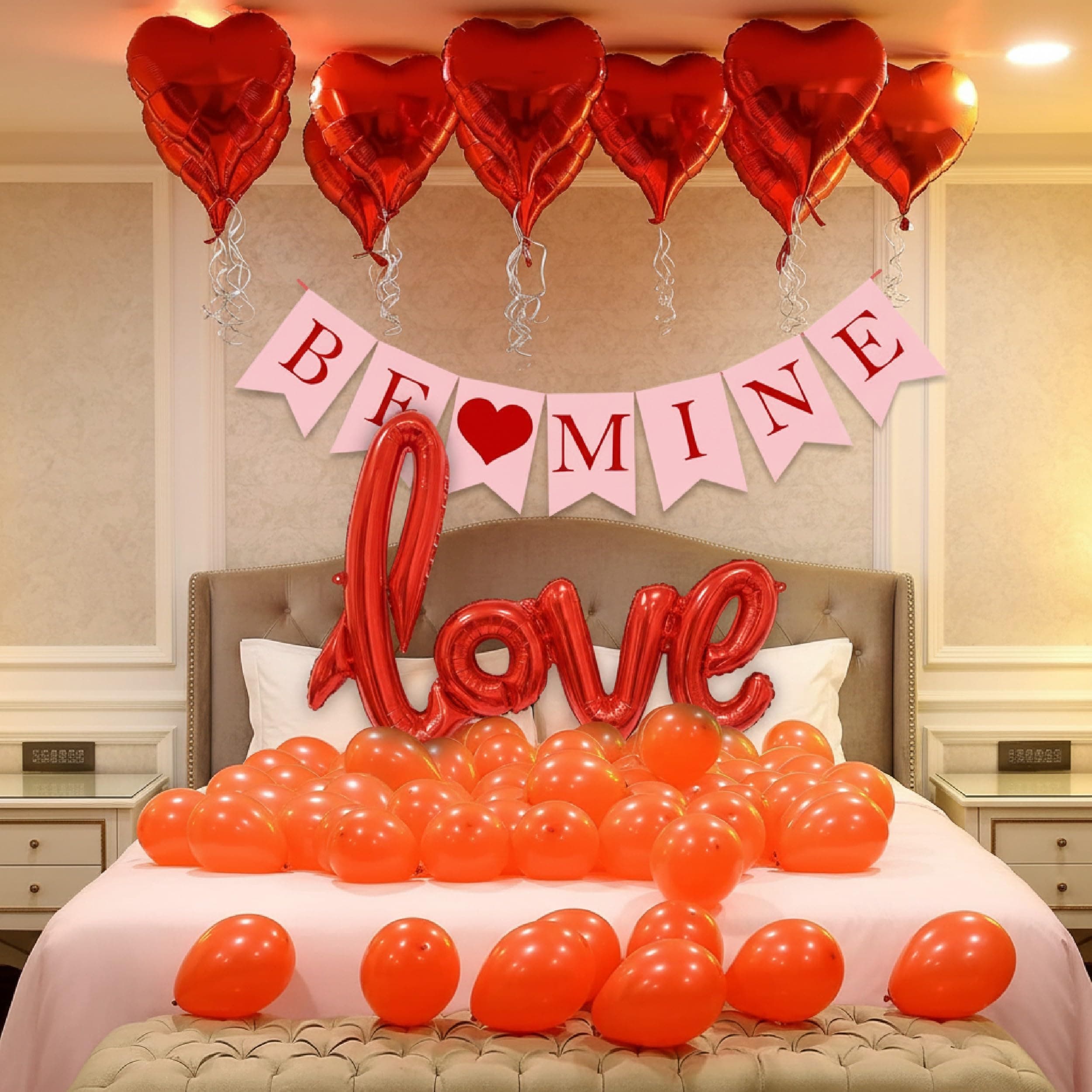 Balloonistics 33 Pcs Valentine's Day Decoration Kit – Romantic Red & Gold Love Set with Foil Balloons, Heart Balloons & Ribbon for Anniversary & Bedroom Decor thumbnail 1