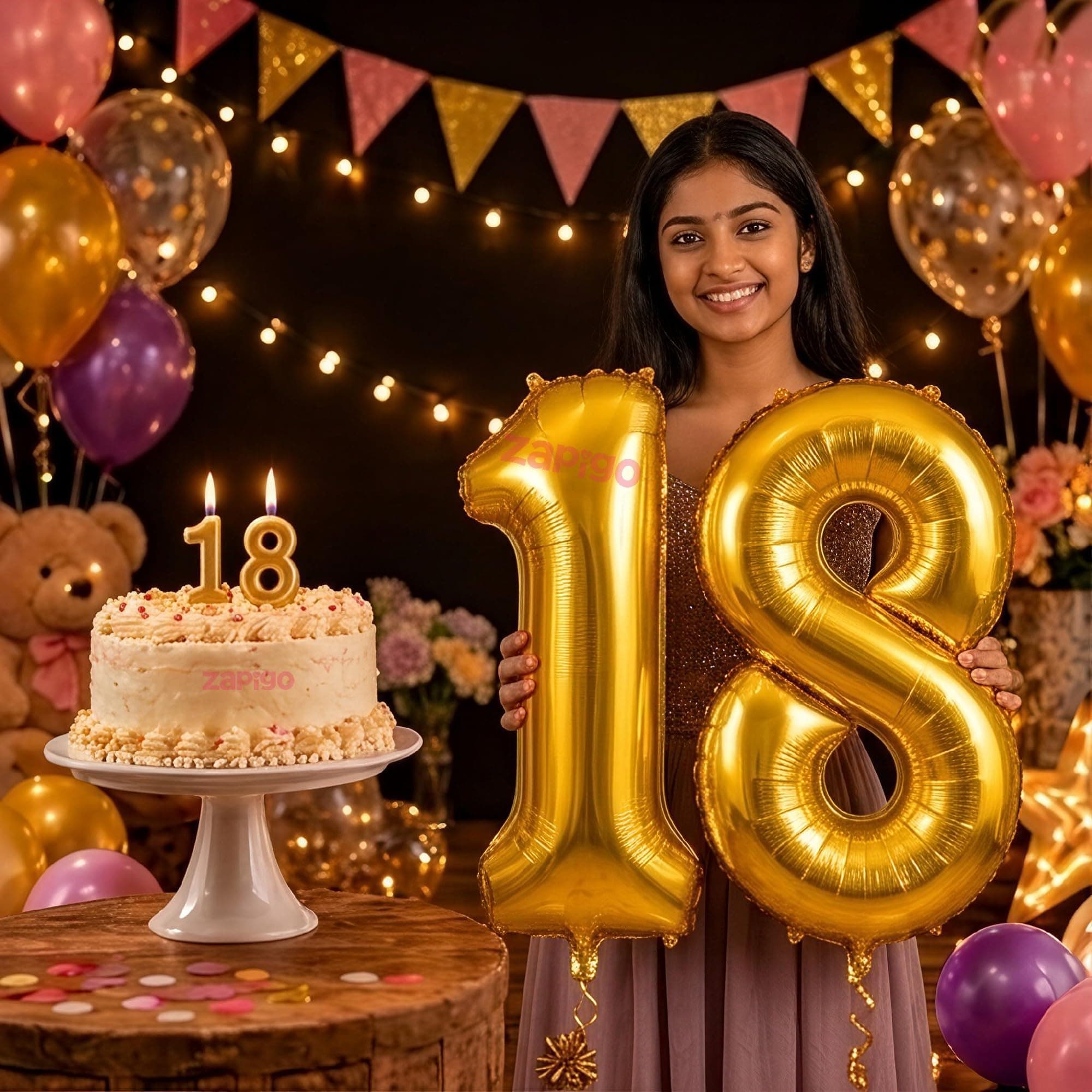 Balloonistics Gold 40-Inch Foil Number 18 Balloon with Matching Number Candle - Combo Set for 18th Birthday Decoration, Party Backdrop, Cake Table Decor, Photo Booth Prop thumbnail 1