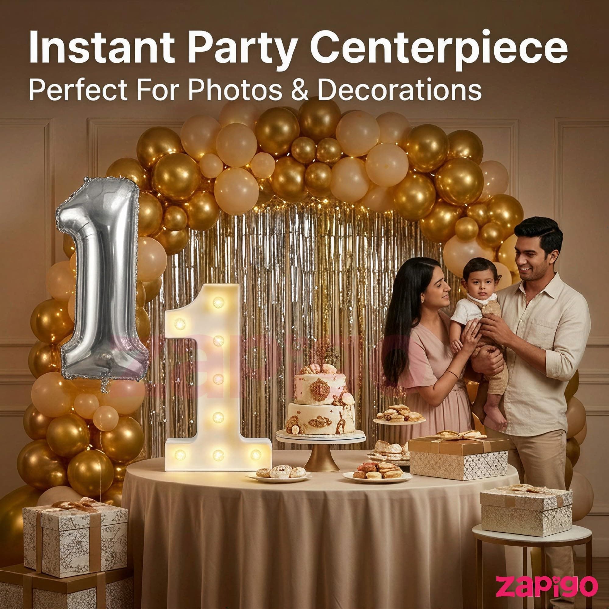 Balloonistics Silver 40-Inch Foil Number 15 Balloon with Matching LED Marquee Light - Combo Set for 15th Birthday, Anniversary, Party Decoration, Photo Booth Backdrop thumbnail 7
