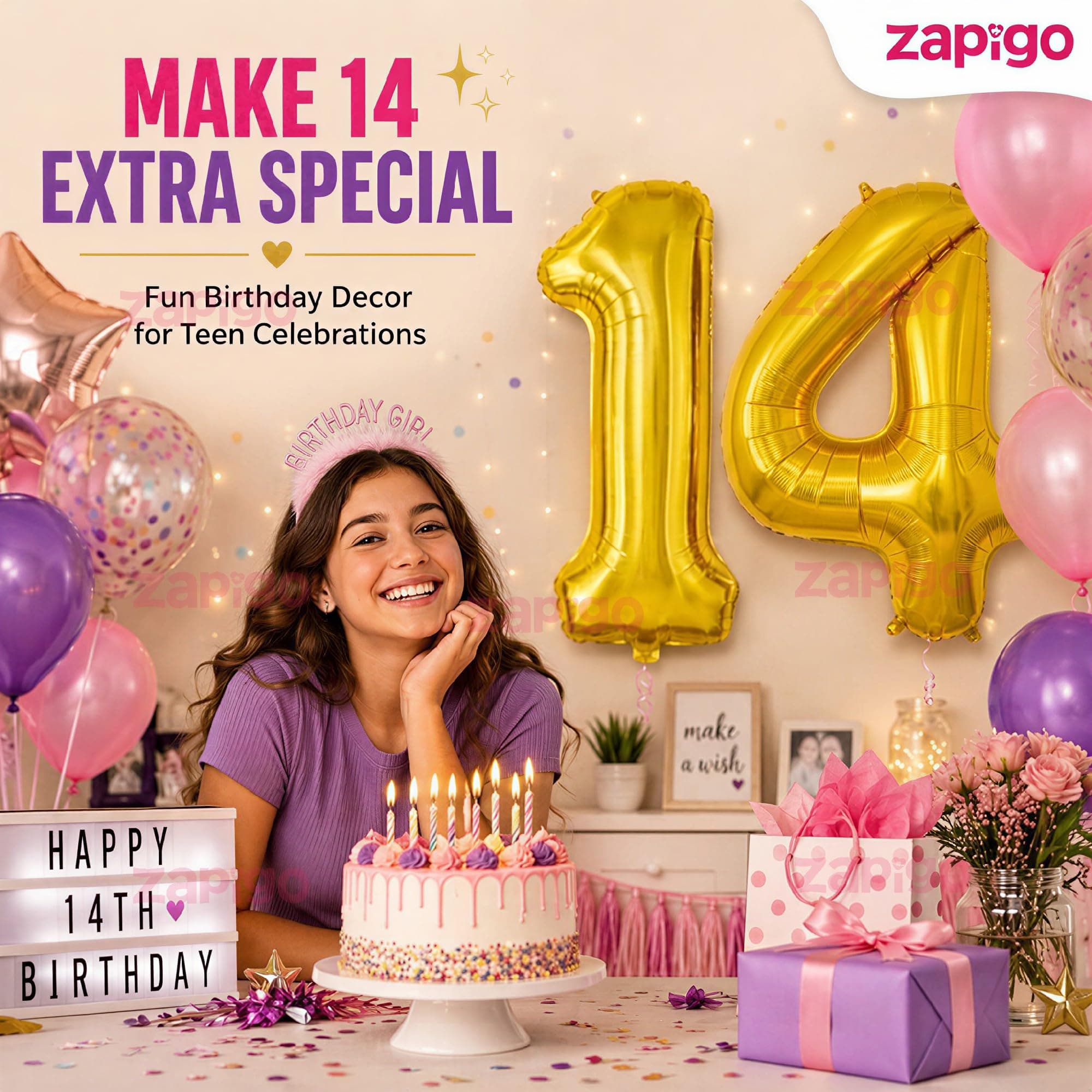 Balloonistics Number 14 Gold Foil Balloon – 17-Inch Metallic Gold “14” Balloon for 14th Birthday & Teen Party Decorations (Gold, Pack of 2) thumbnail 5
